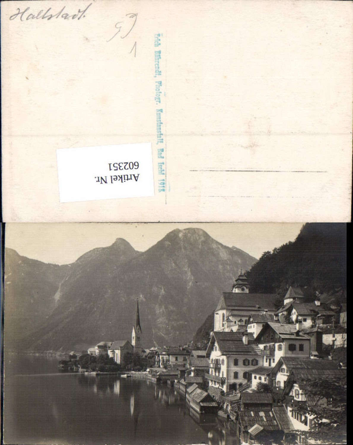 602351,Foto Ak Hallstatt Ansicht pub Erich Bährendt