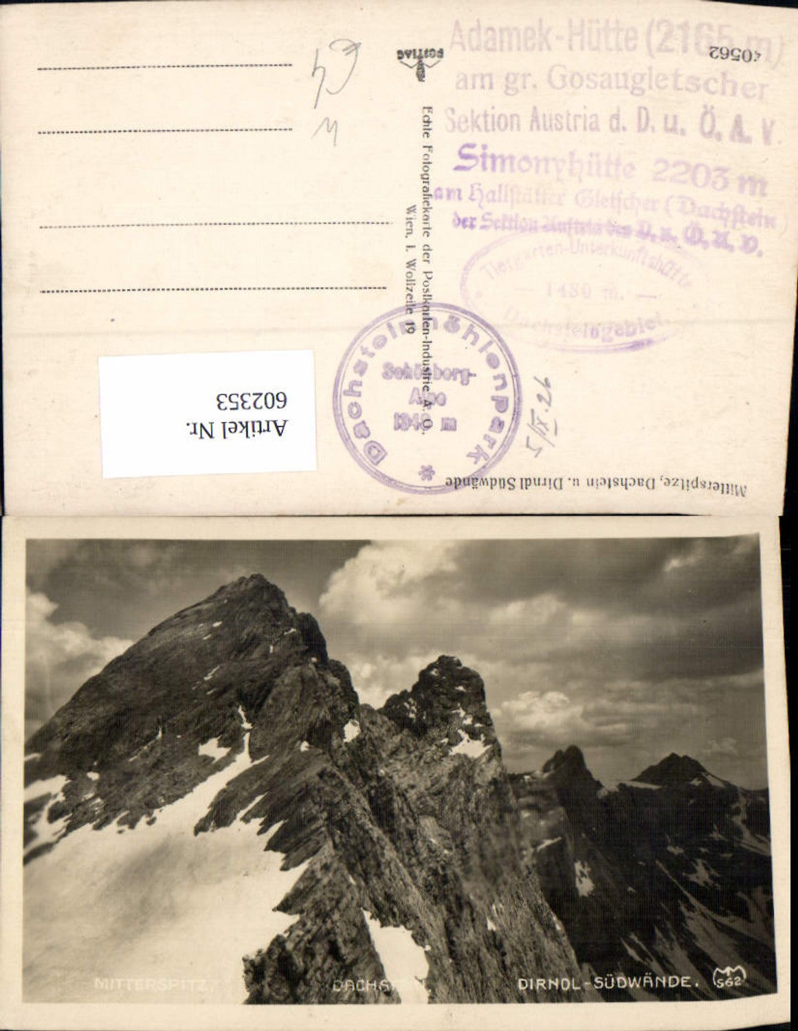 602353,Mitterspitze Dachstein u. Dirndl Südwände Hallstatt