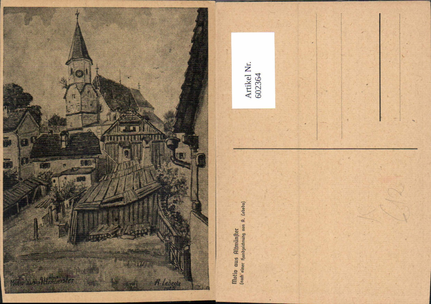 602364,Künstler Ak A. Lebeda Motiv aus Altmünster