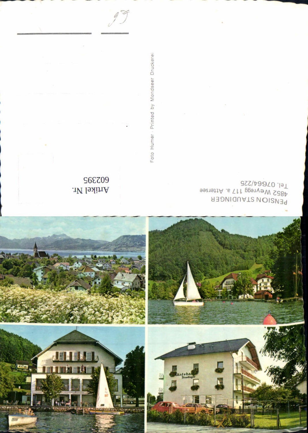 602395,Mehrbild Ak Weyregg Attersee Pension Staudinger Segeln Segelboot