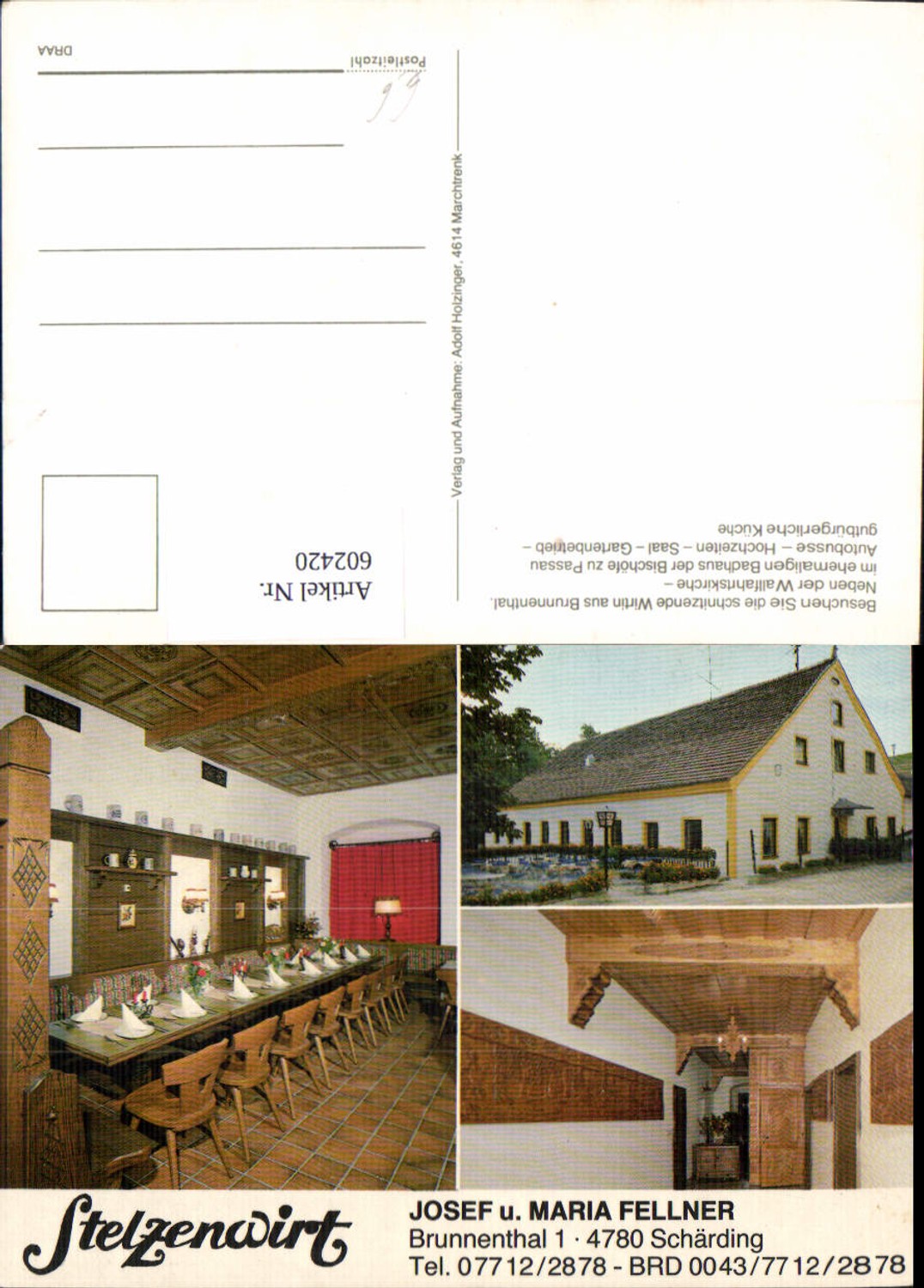 602420,Mehrbild Ak Stelzenwirt Schärding Josef u. Maria Fellner