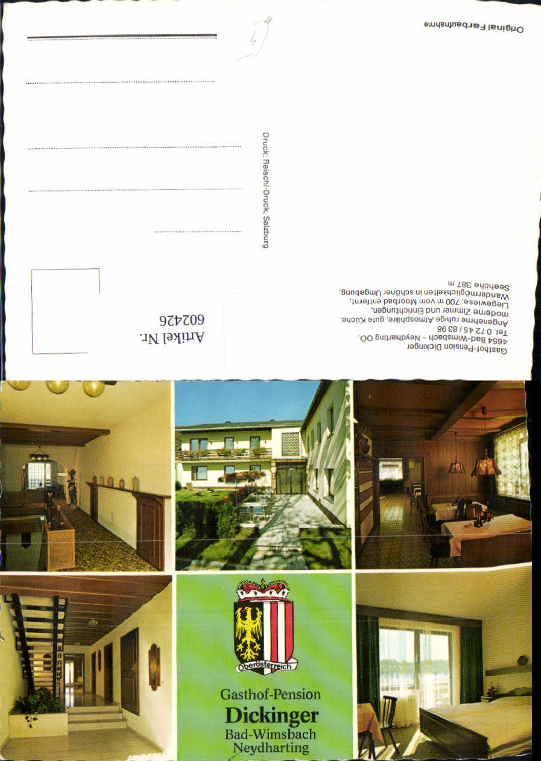 602426,Mehrbild Ak Bad Wimsbach-Neydharting Gasthof Pension Dickinger