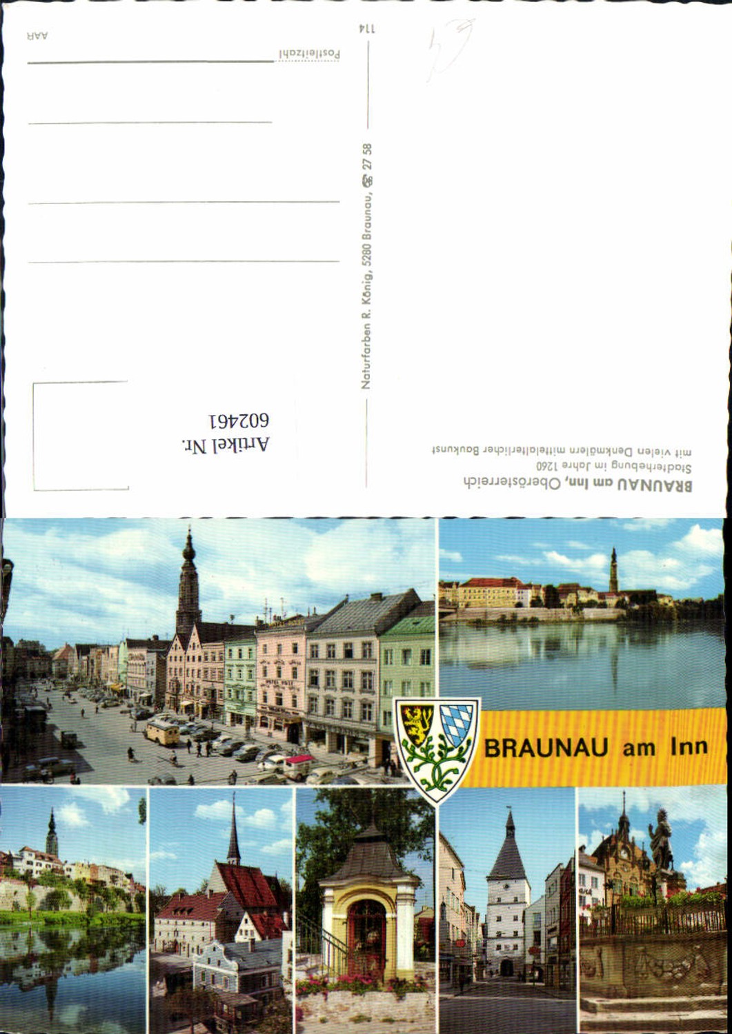 602461,Mehrbild Ak Braunau a. Inn Hauptplatz Statue