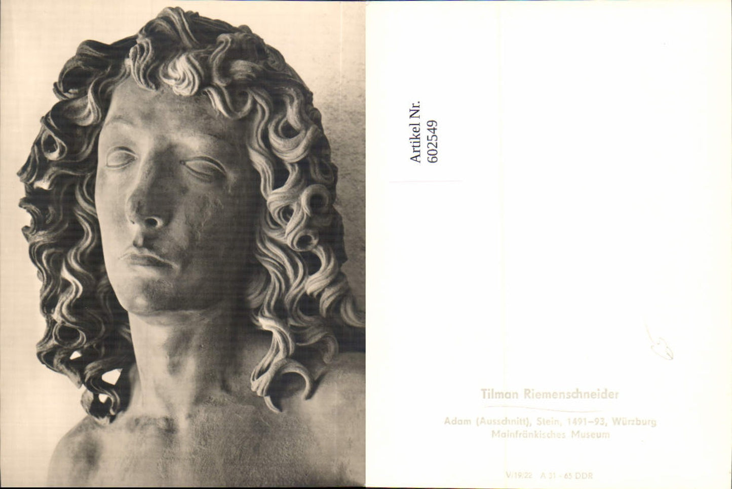 602549,Tilman Riemenschneider Adam Stein Skulptur