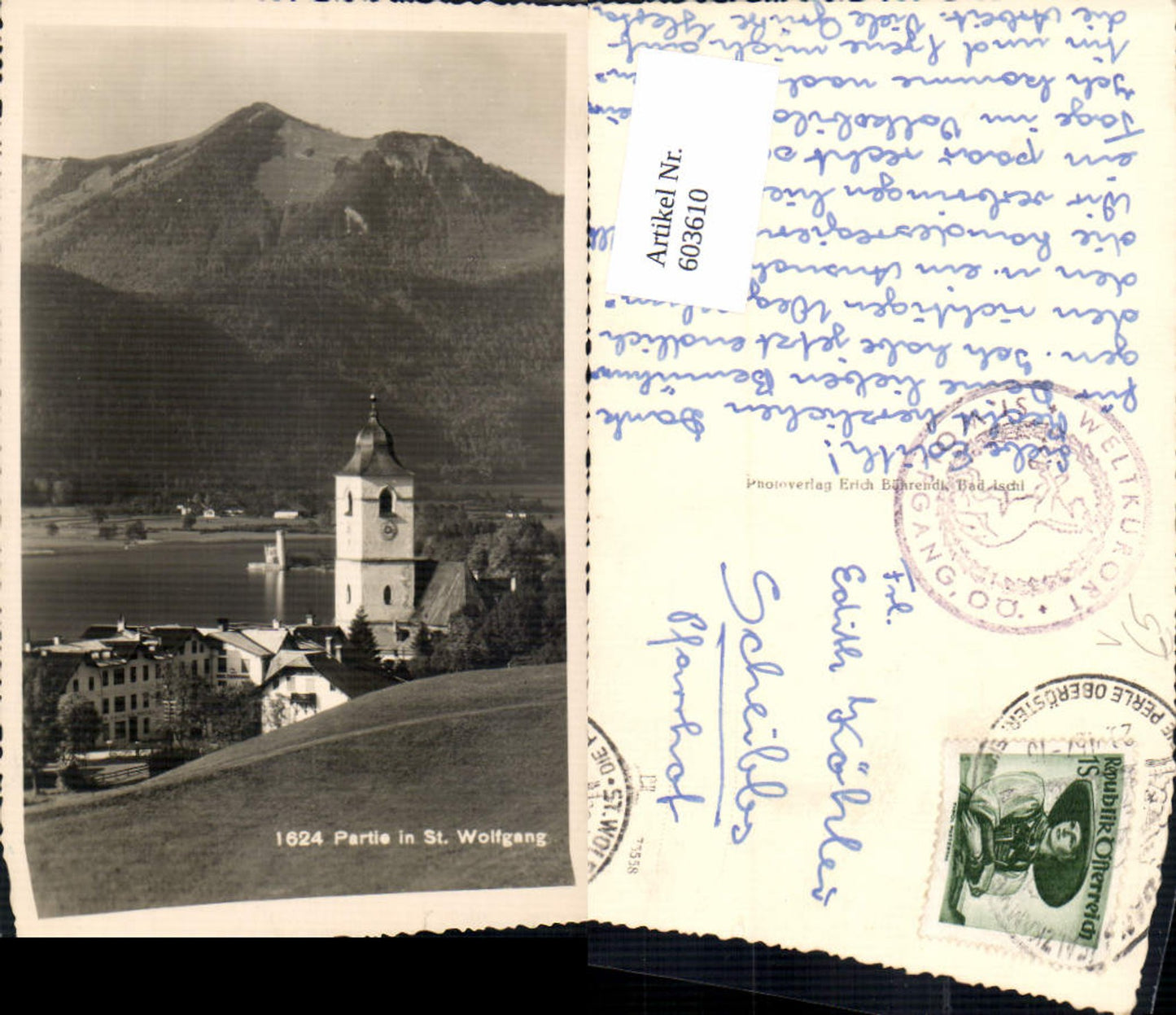 603610,Foto Ak Partie i. St Wolfgang i. Salzkammergut pub Erich Bährendt 1624
