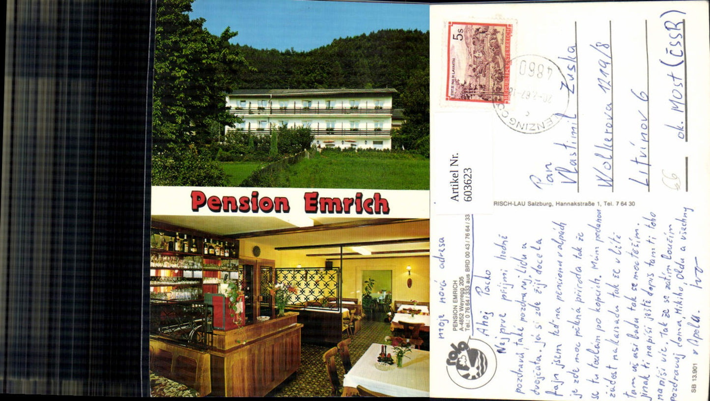 603623,Mehrbild Ak Weyregg Attersee Pension Emrich Gaststube