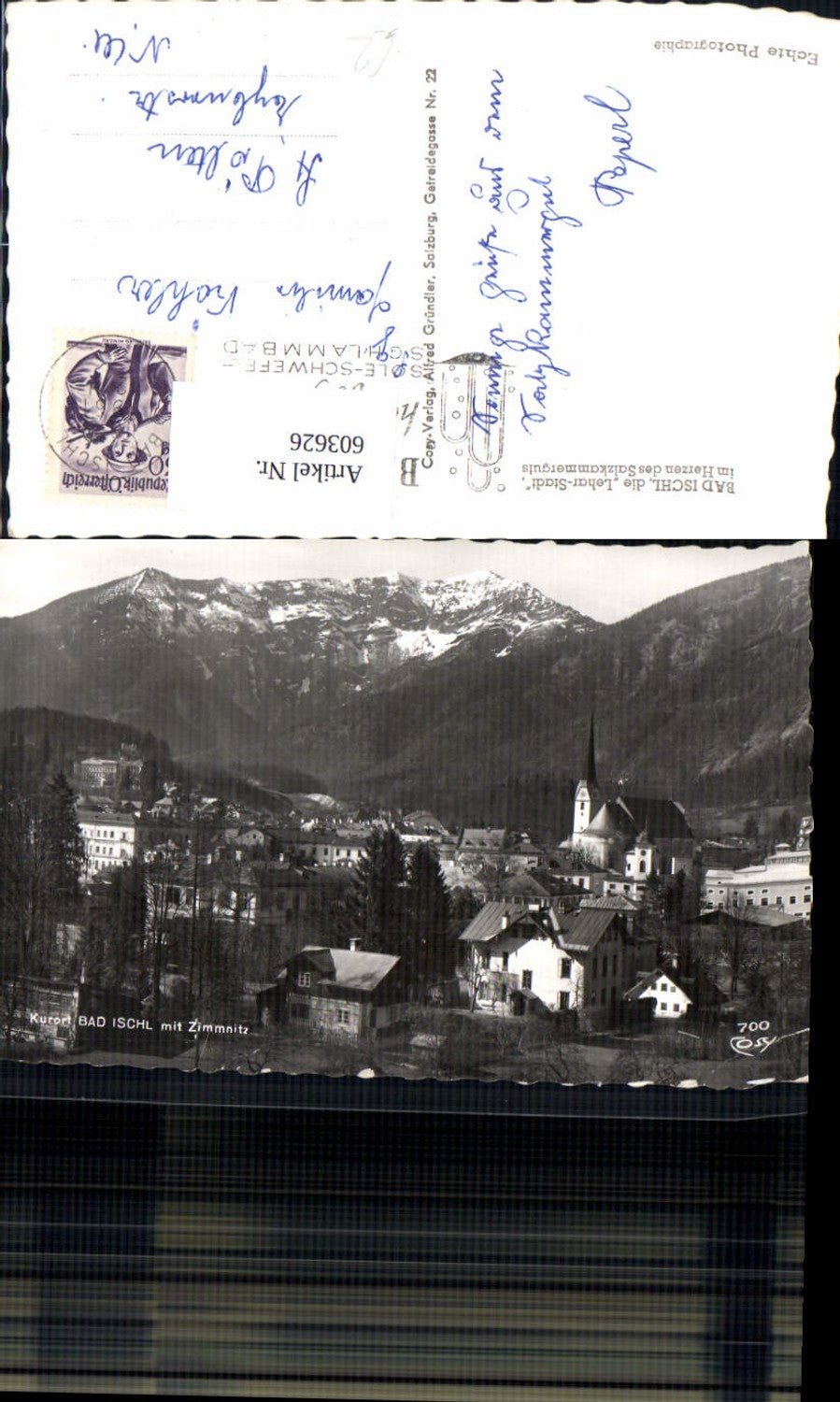 603626,Foto Ak Bad Ischl m. Zimmnitz