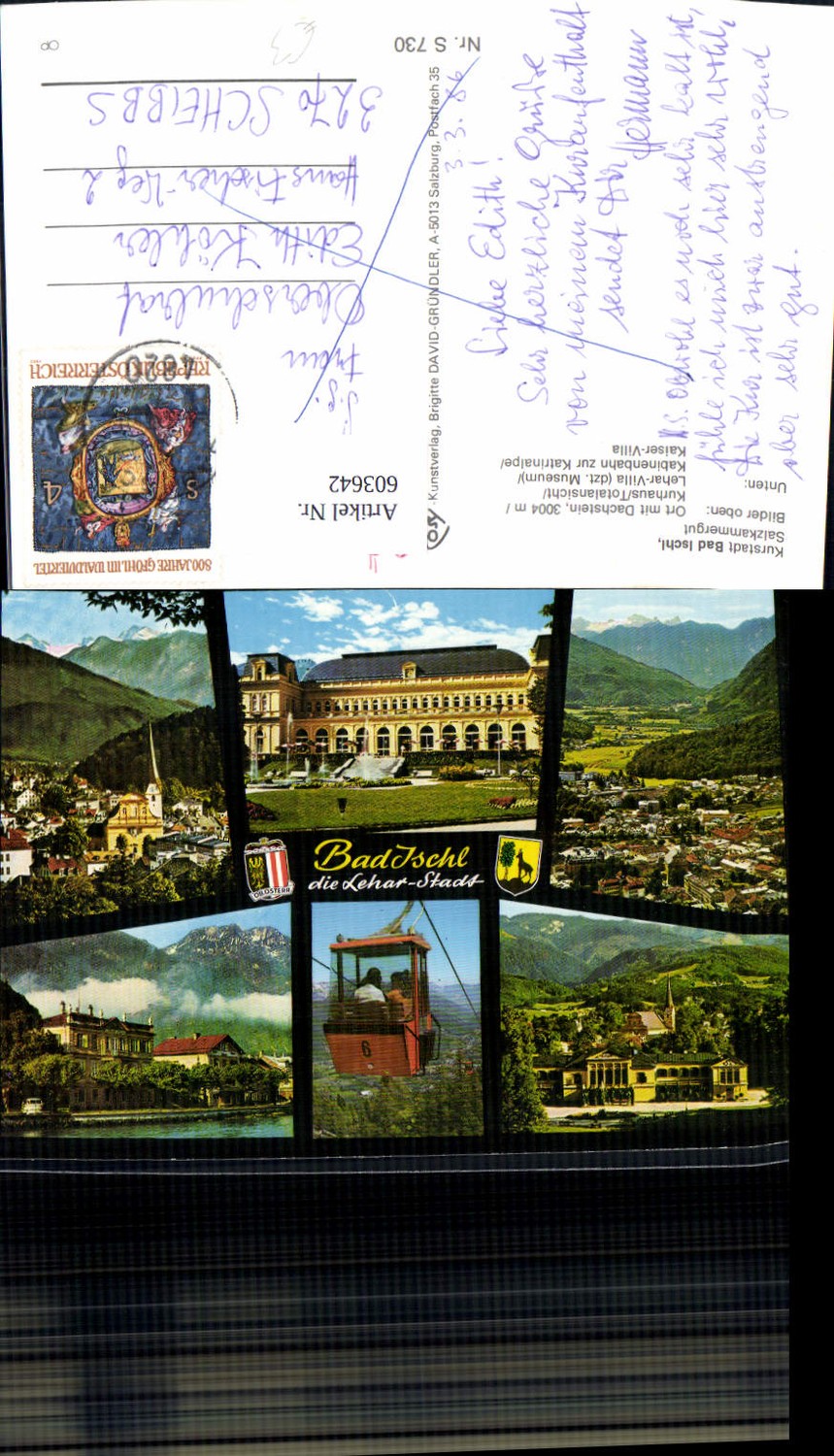 603642,Mehrbild Ak Bad Ischl m. Dachstein Lehar-Villa Kaiservilla Seilbahn Gondel
