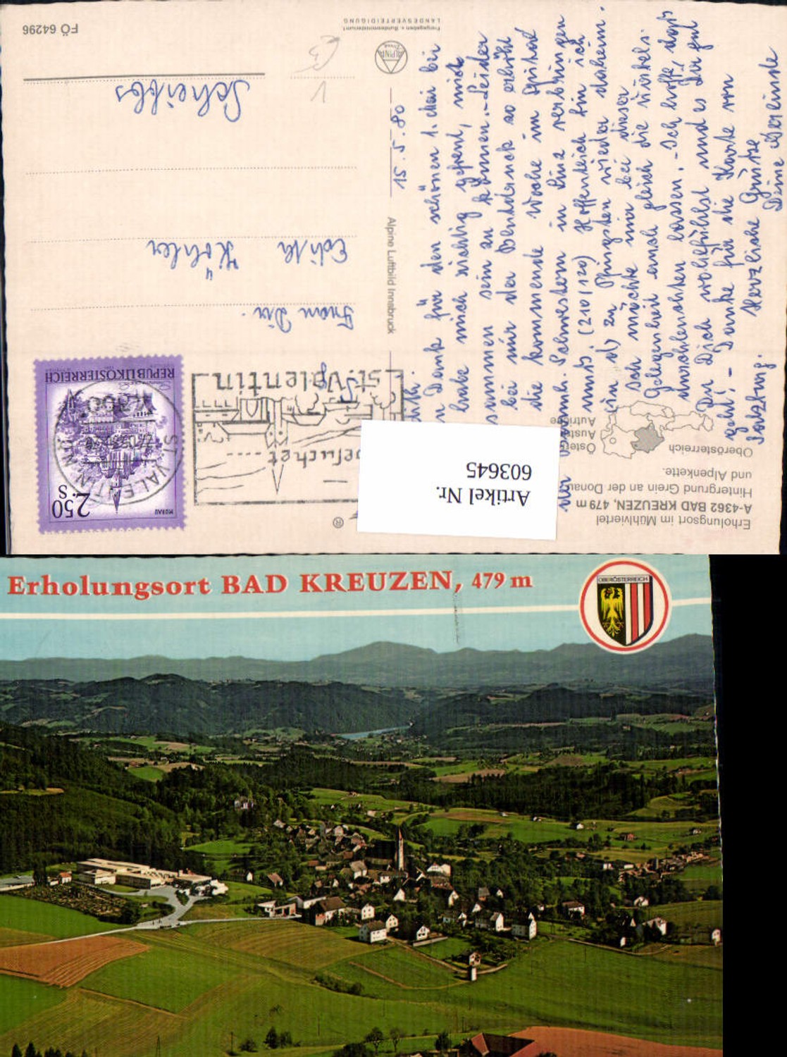 603645,Bad Kreuzen Totale pub Alpine Luftbild FÖ 64296