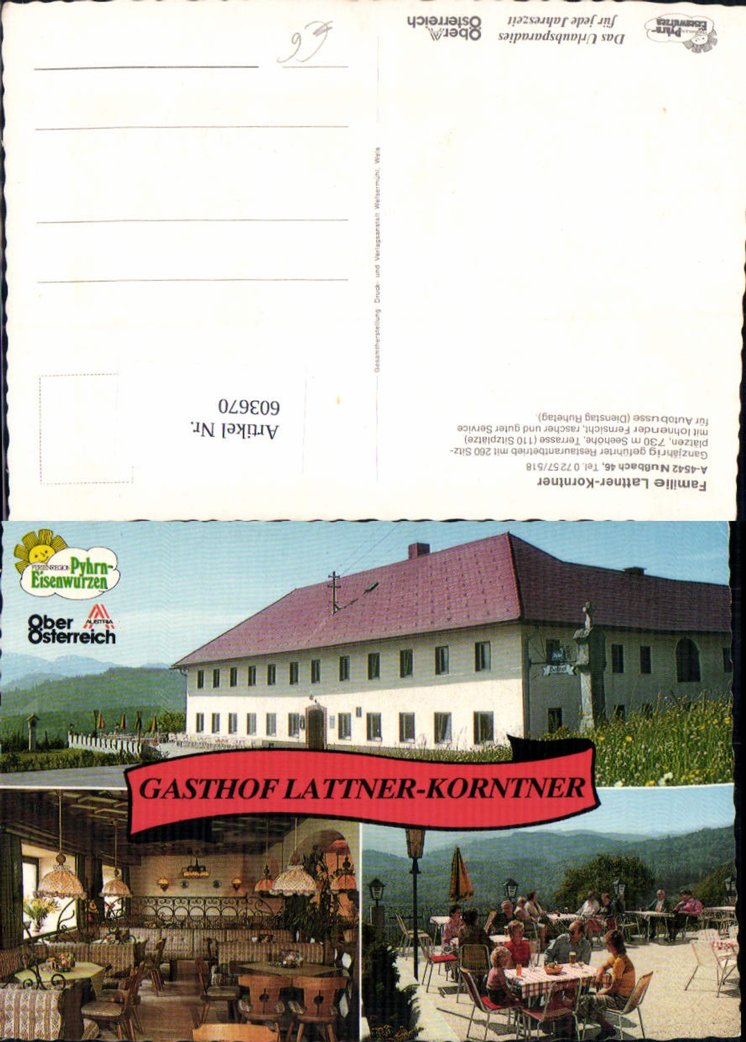 603670,Mehrbild Ak Nußbach Gasthof Lattner-Korntner Gastgarten
