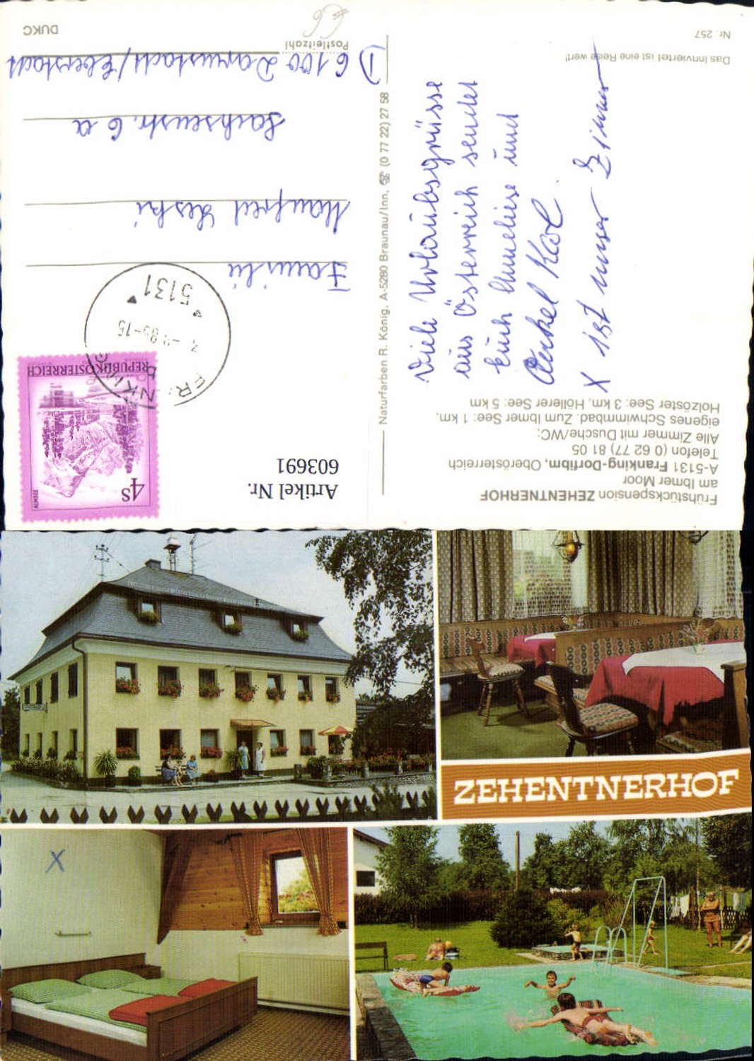 603691,Mehrbild Ak Franking-Dorfibm Frühstückspension Zehentnerhof a. Ibmer Moor Schwimmbad