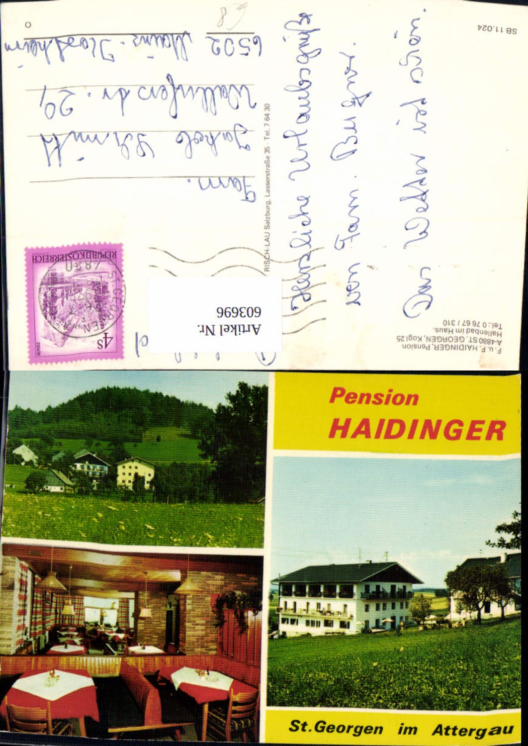 603696,Mehrbild Ak St Georgen i. Attergau Pension Haidinger