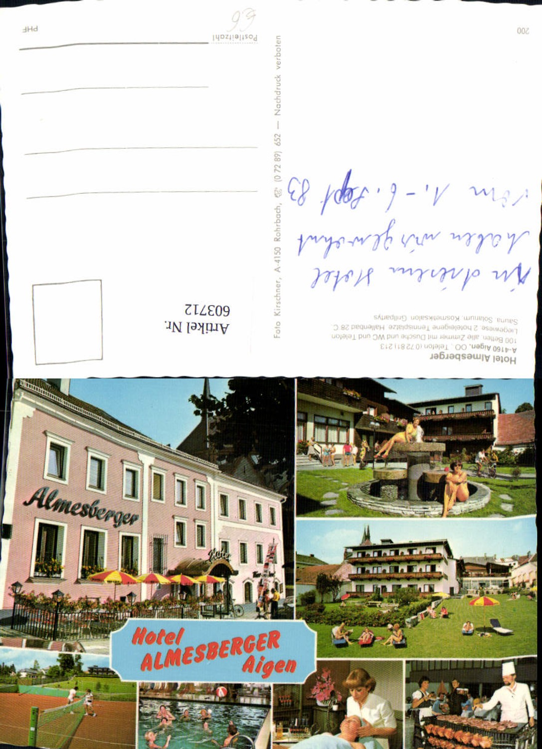 603712,Mehrbild Ak Aigen Hotel Almesberger Schwimmbad Tennis