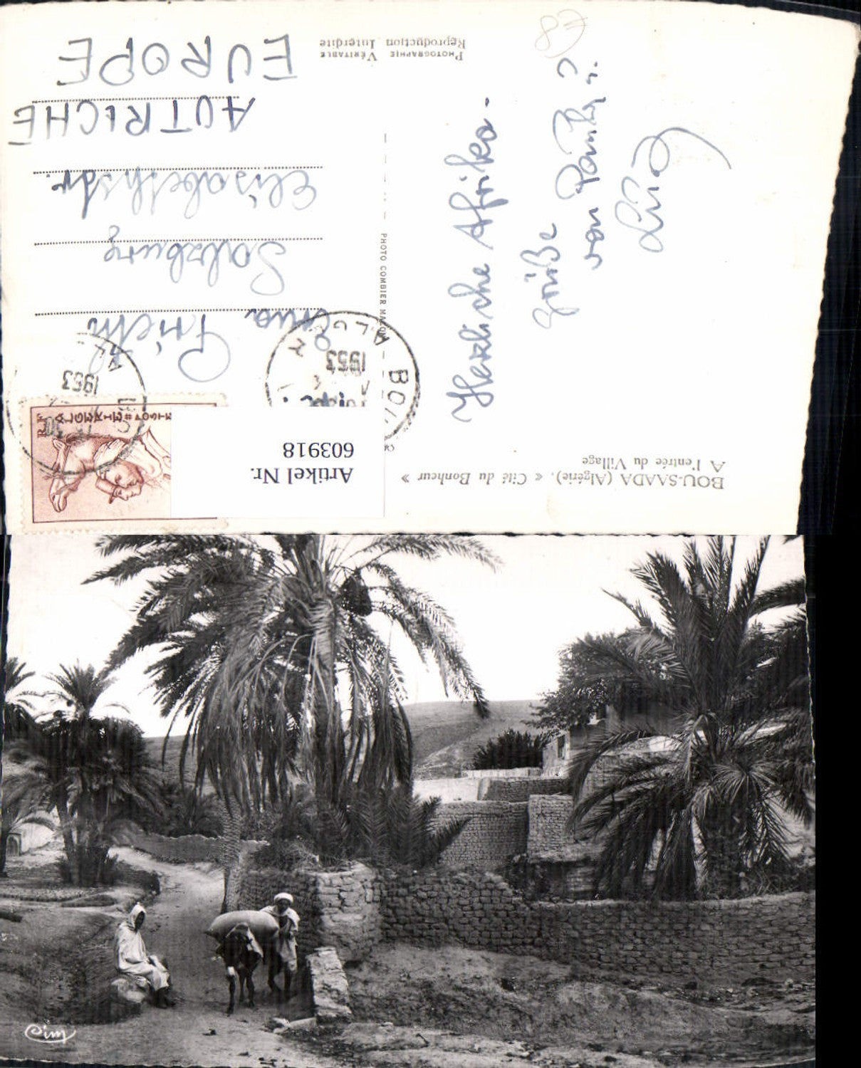 603918,Foto Ak Bou-Saada Algerie Algerien Cite du Bonheur A l entree du Village