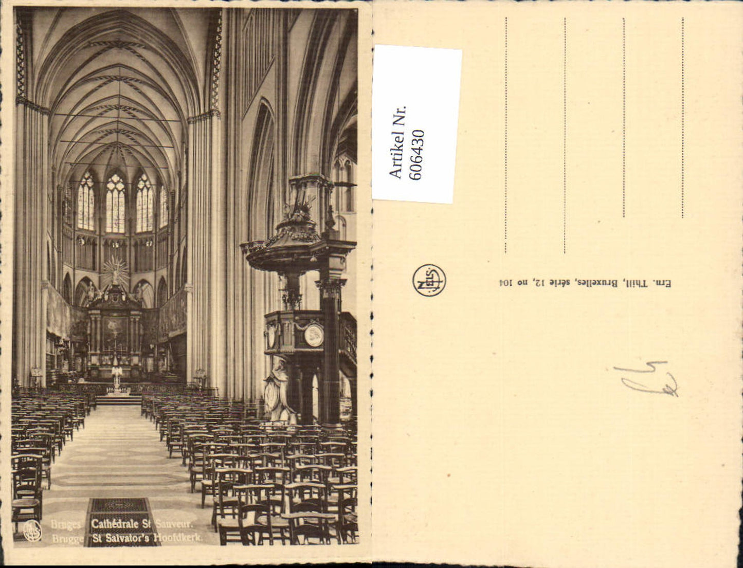 606430,Brügge Bruges Cathedrale St Sauveur St Salvators Hoofdkerk Kirche Innenansicht