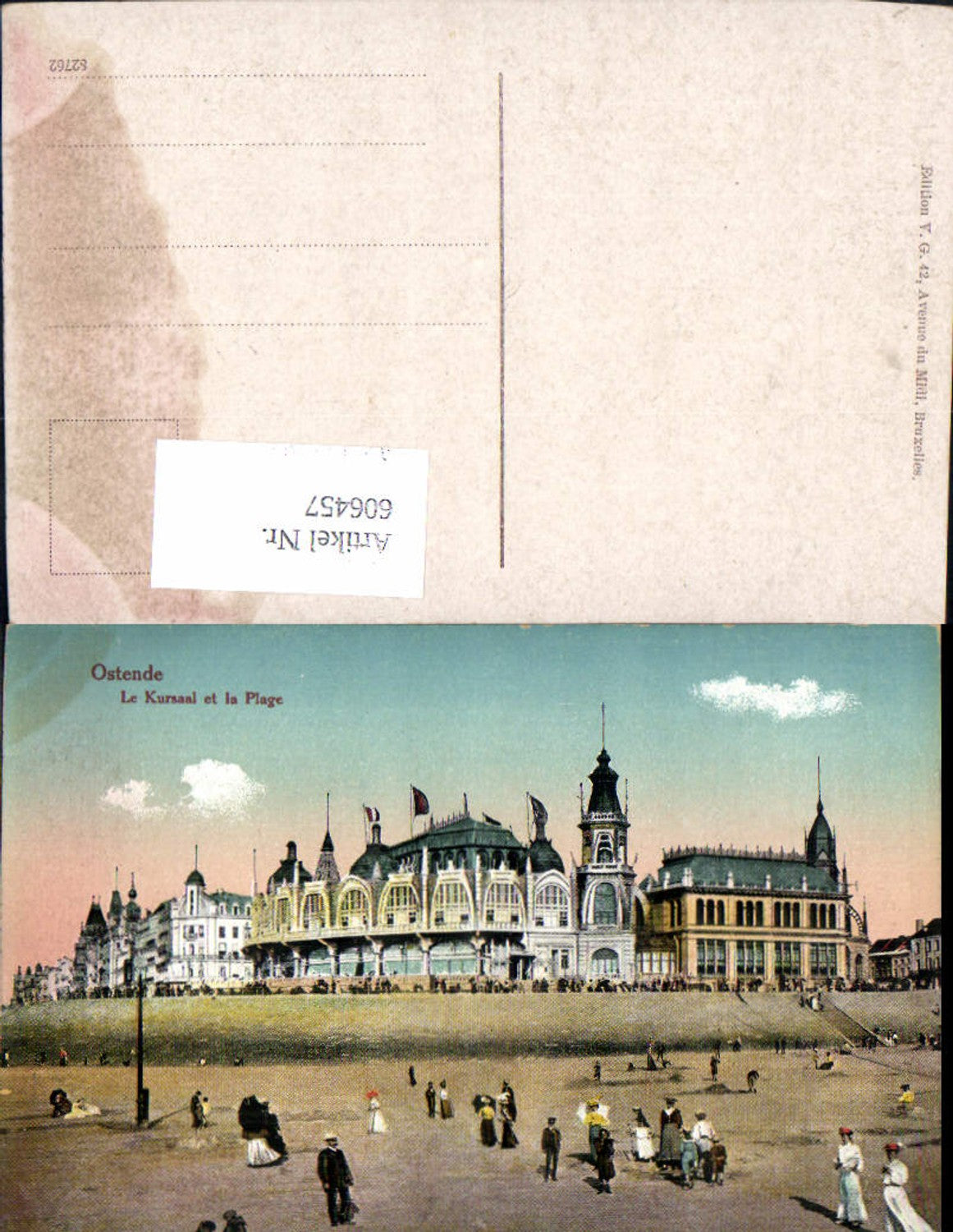 606457,Ostende Le Kursaal et la Plage Strand Strandleben Belgium