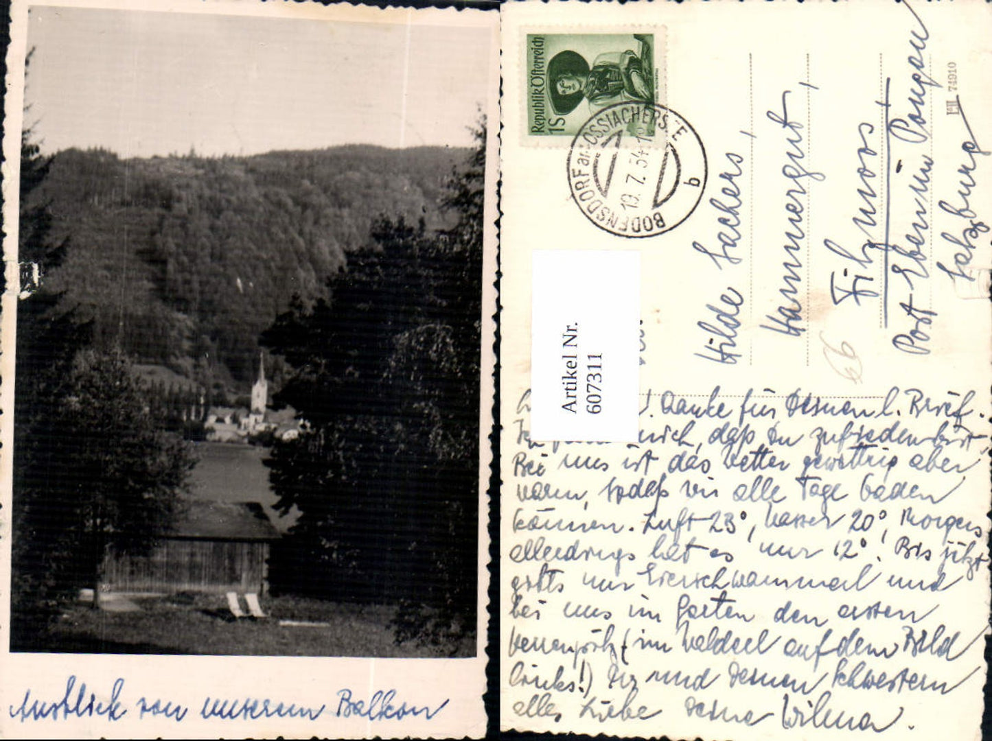 607311,Foto Ak Tschöran Bodensdorf Steindorf am Ossiacher See Kirche