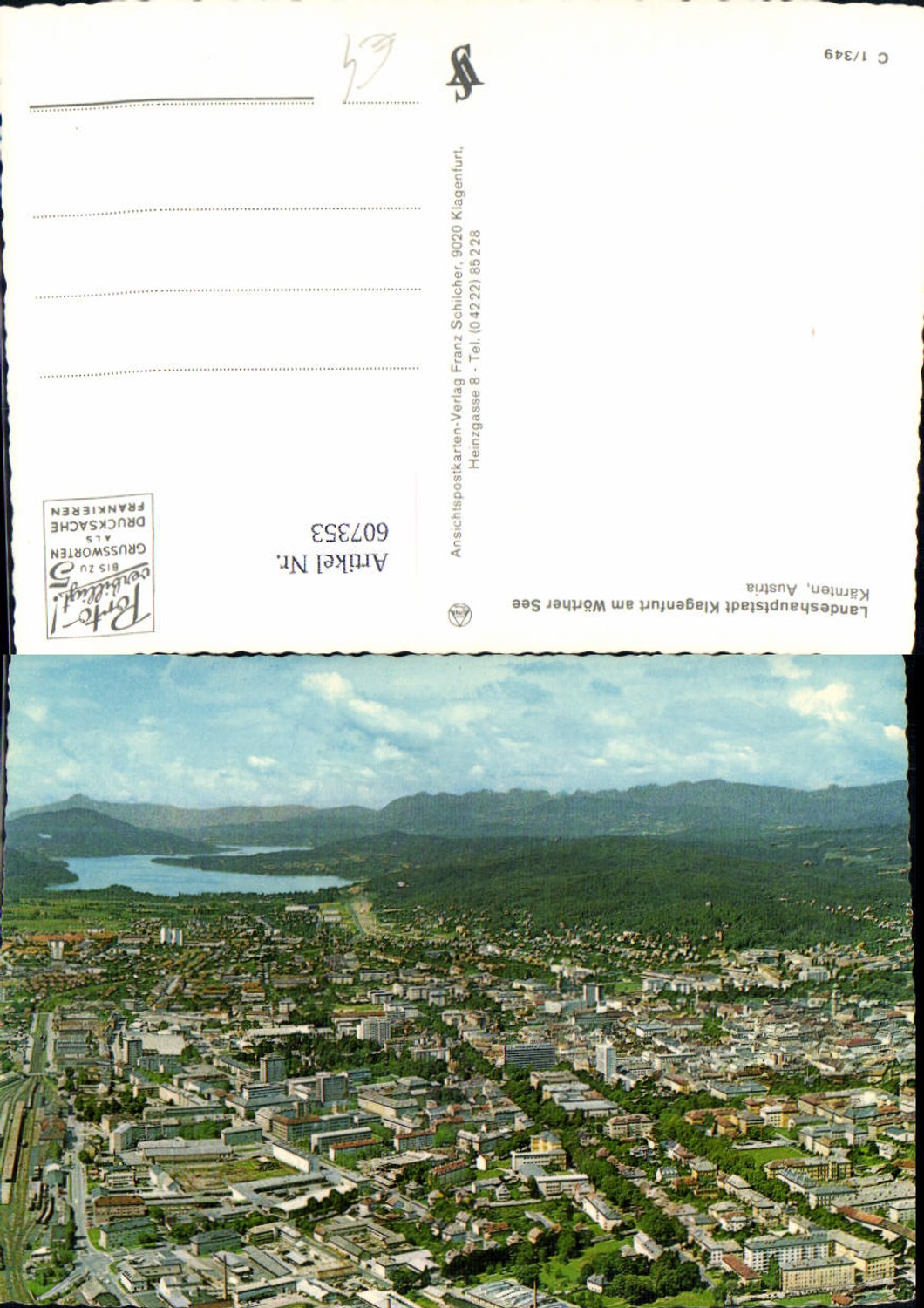 607353,Klagenfurt a. Wörther See Totale