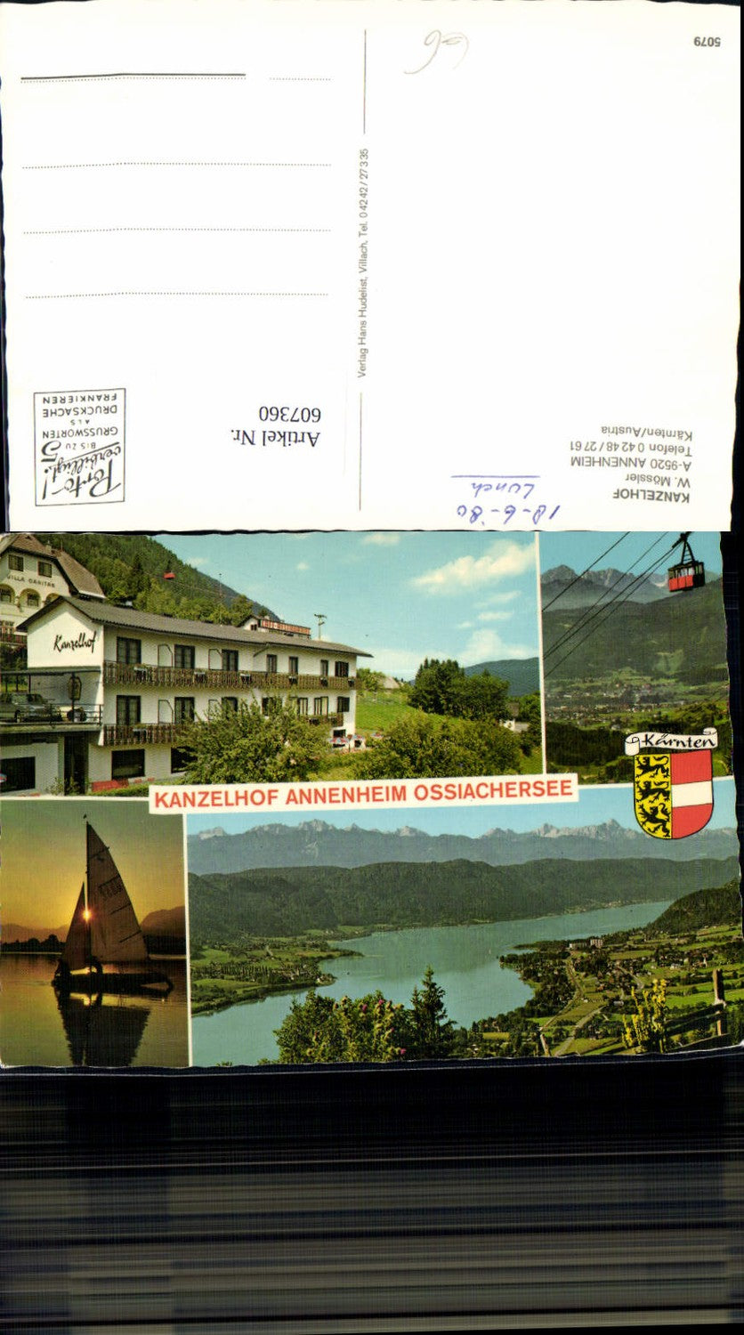 607360,Mehrbild Ak Annenheim Kanzelhof Seilbahn Gondel Segeln Segelboot