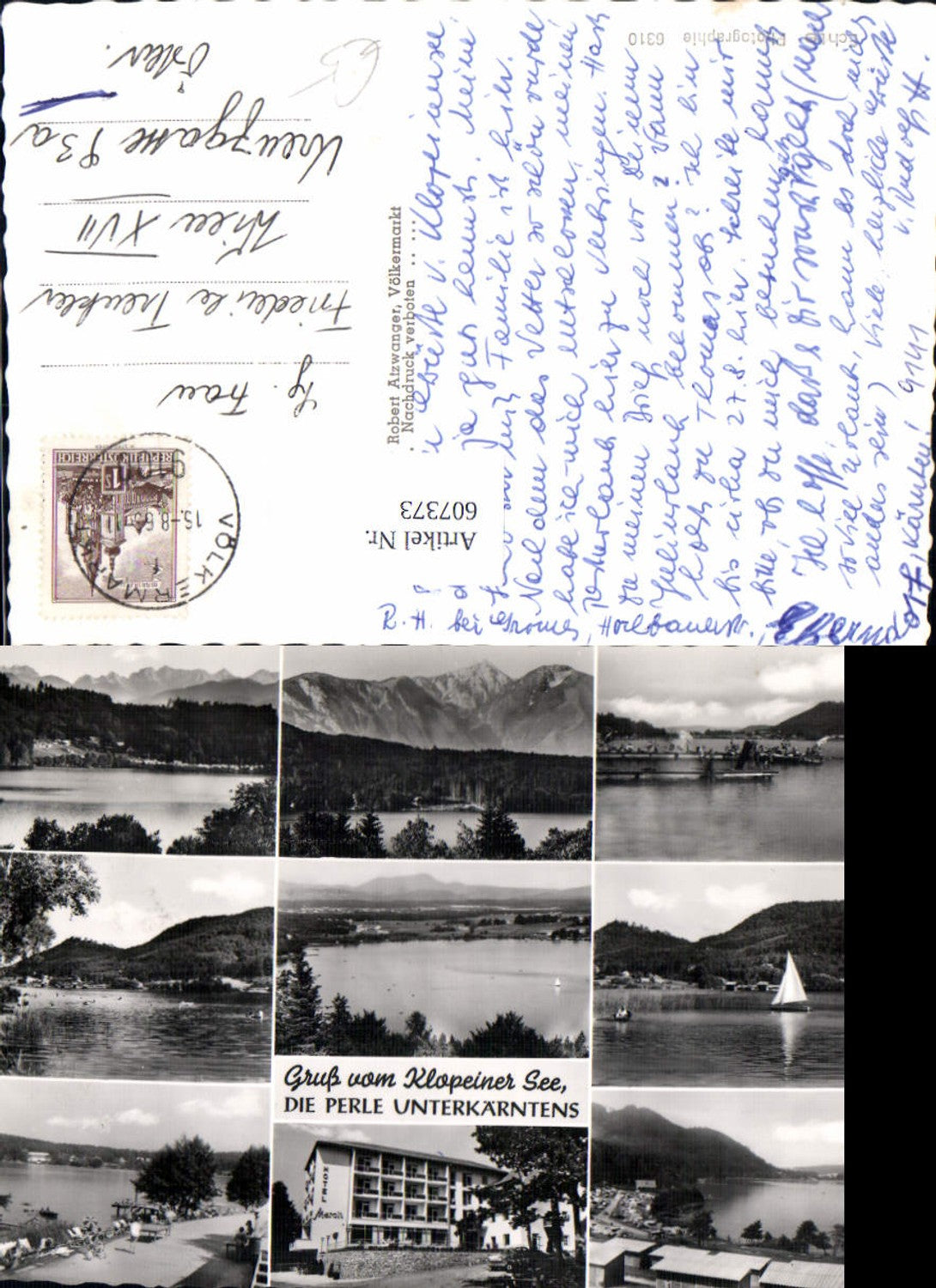 607373,Mehrbild Ak Klopeiner See Sankt Kanzian Segelboot Strandbad