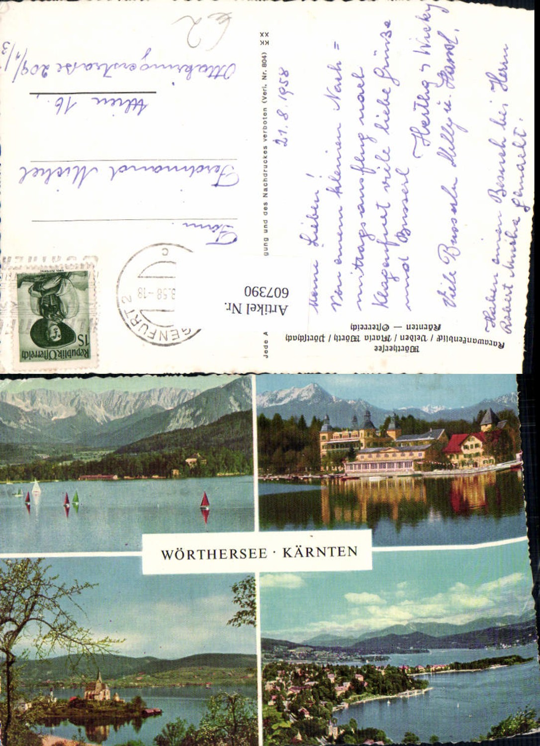607390,Mehrbild Ak Wörthersee Karawankenblick Maria Wörth Velden