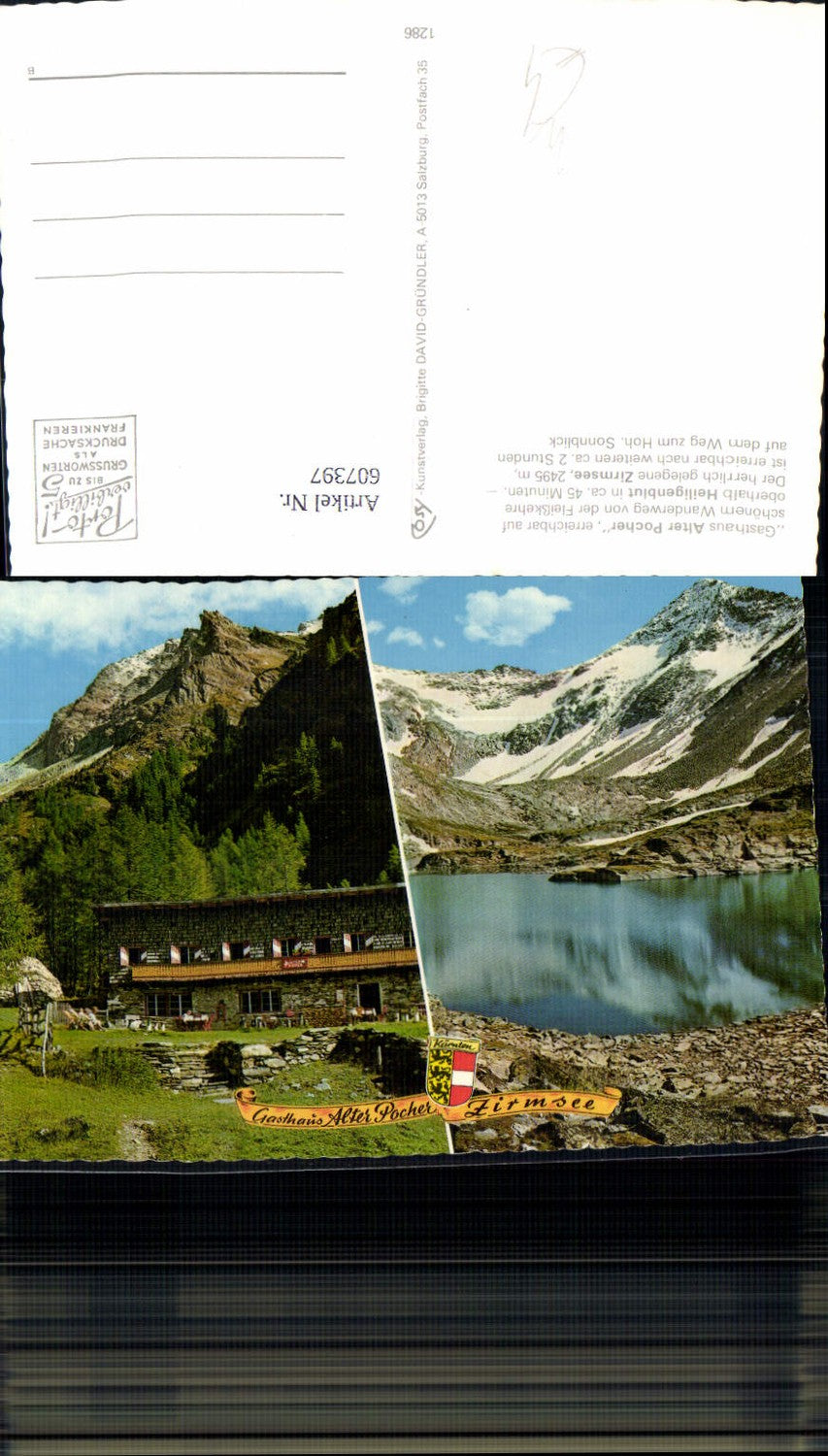 607397,Mehrbild Ak Gasthaus Alter Pocher b. Heiligenblut a. Großglockner Zirmsee