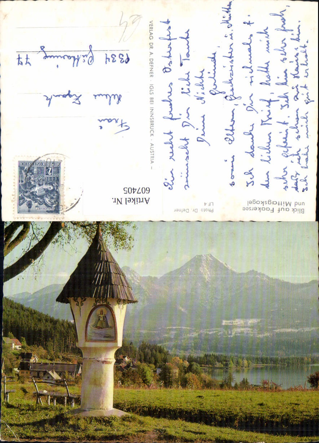 607405,Blick a. Faakersee u. Mittagskogel Egg a. Faaker See Bildstock