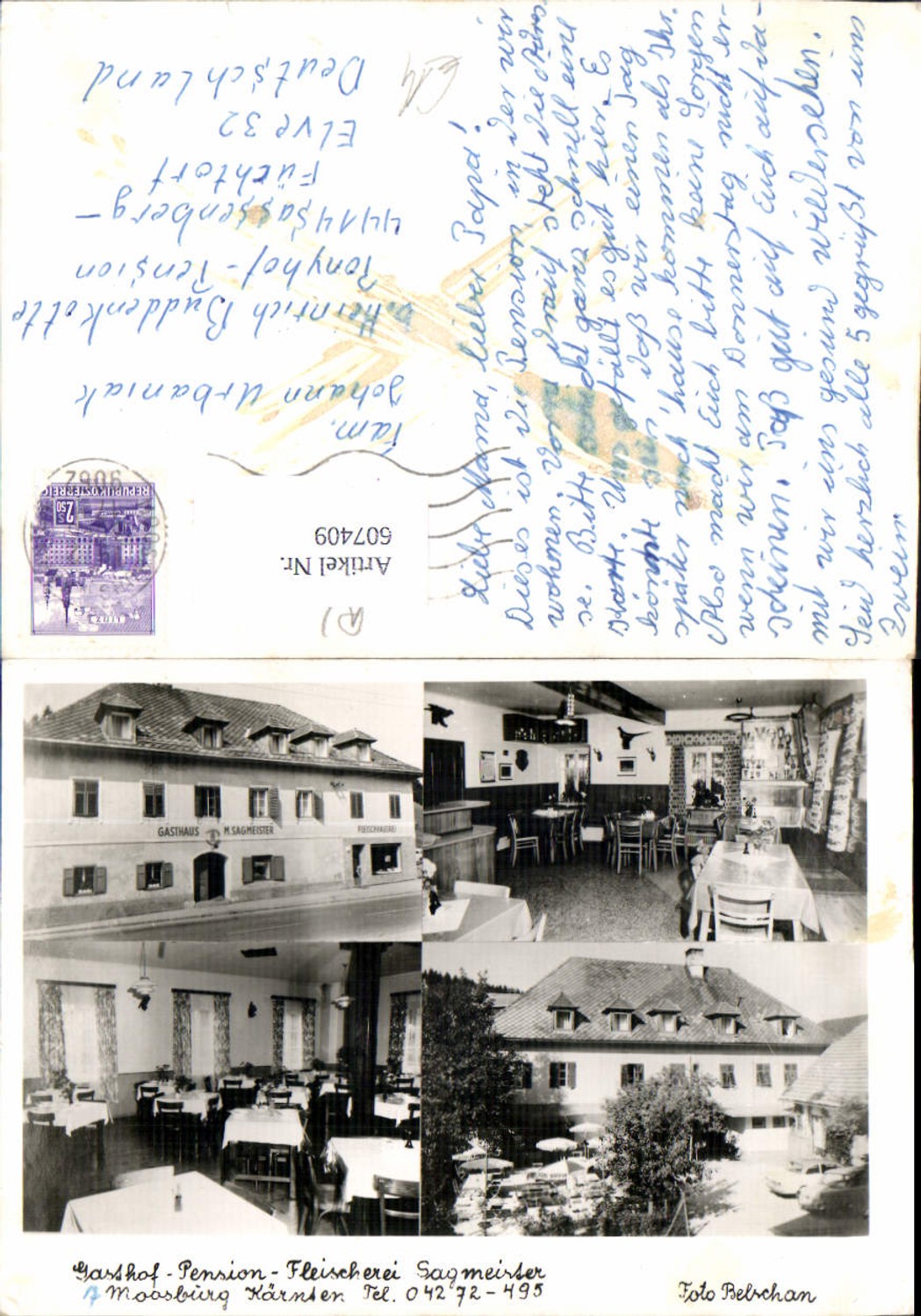 607409,Mehrbild Ak Moosburg Gasthof Pension Sagmeister pub Foto Belschan