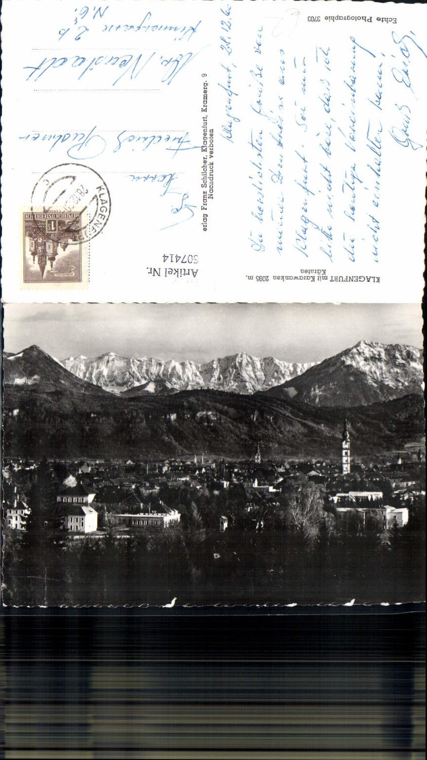 607414,Foto Ak Klagenfurt m. Karawanken