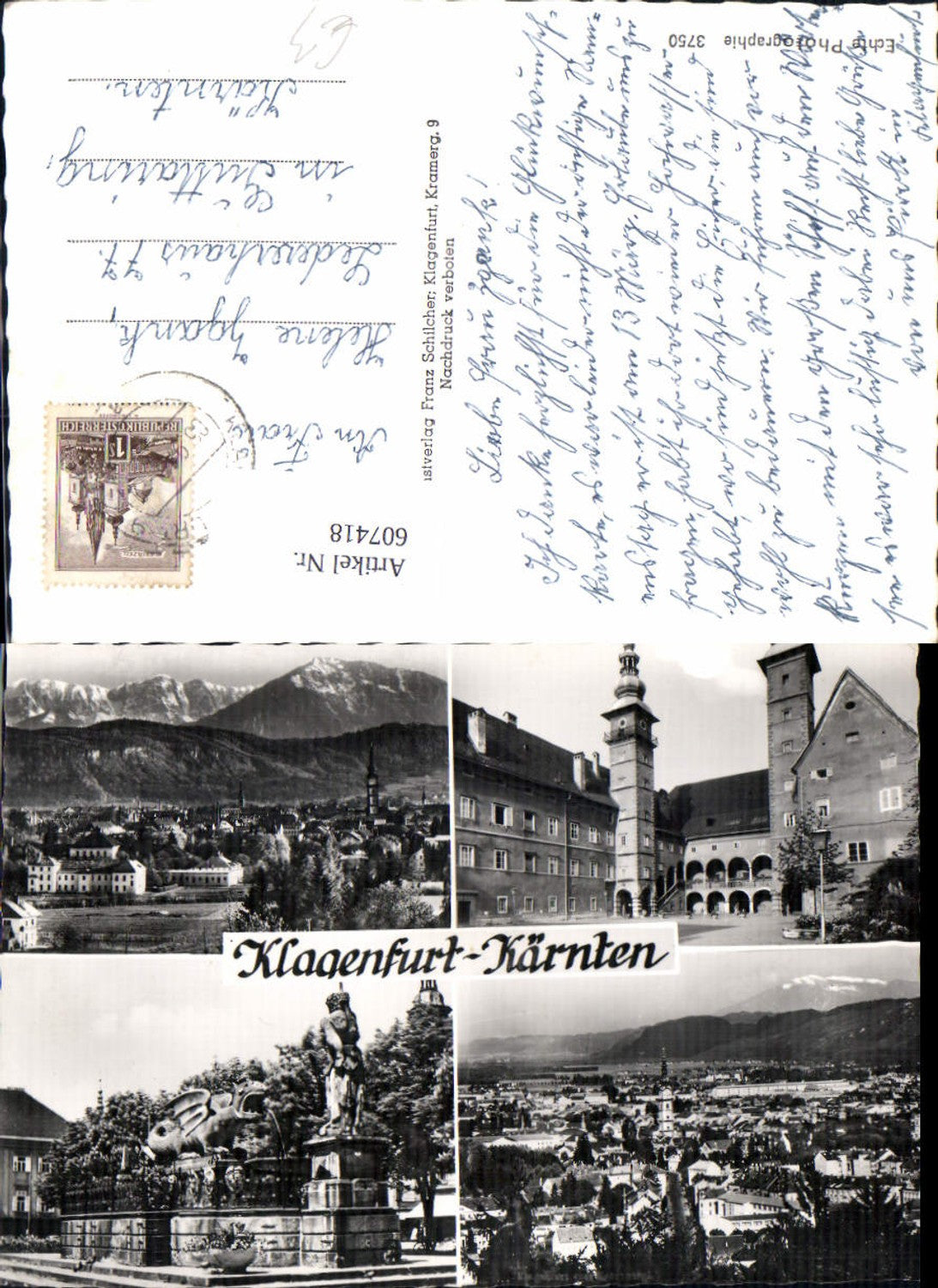 607418,Mehrbild Ak Klagenfurt Ansicht Lindwurm