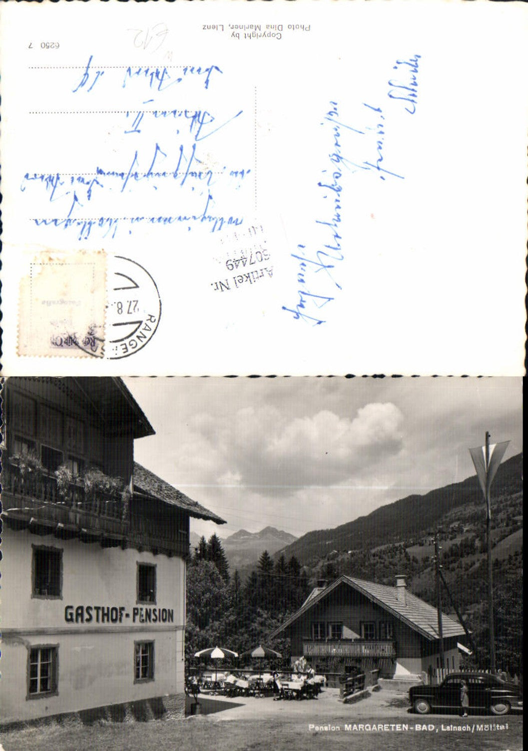 607449,Margareten Bad Lainach im Mölltal Rangersdorf Oldtimer Auto PKW Gasthof Pension