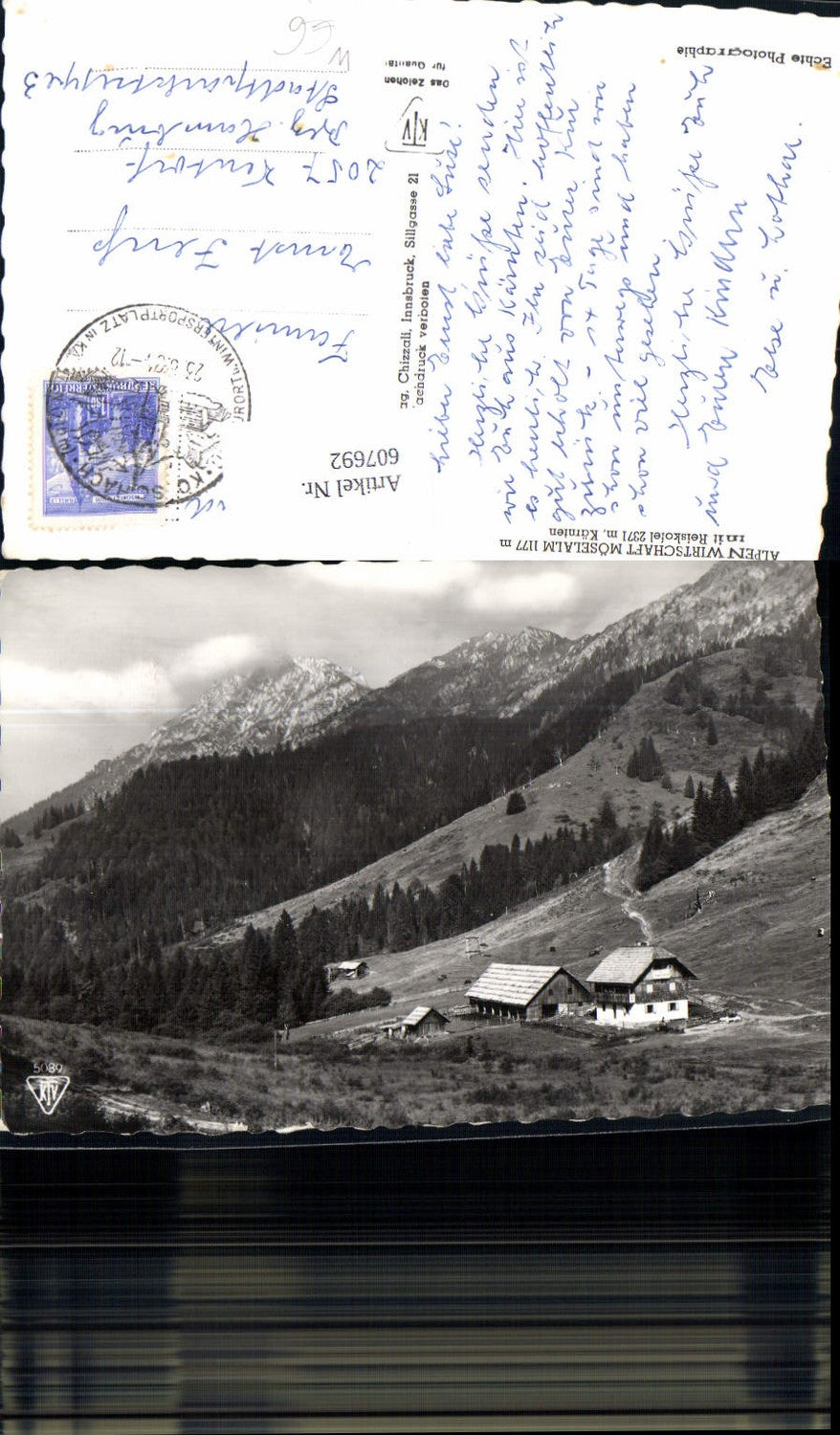 607692,Foto Ak Alpenwirtschaft Möselalm Reiskofel Gemeinde Gitschtal