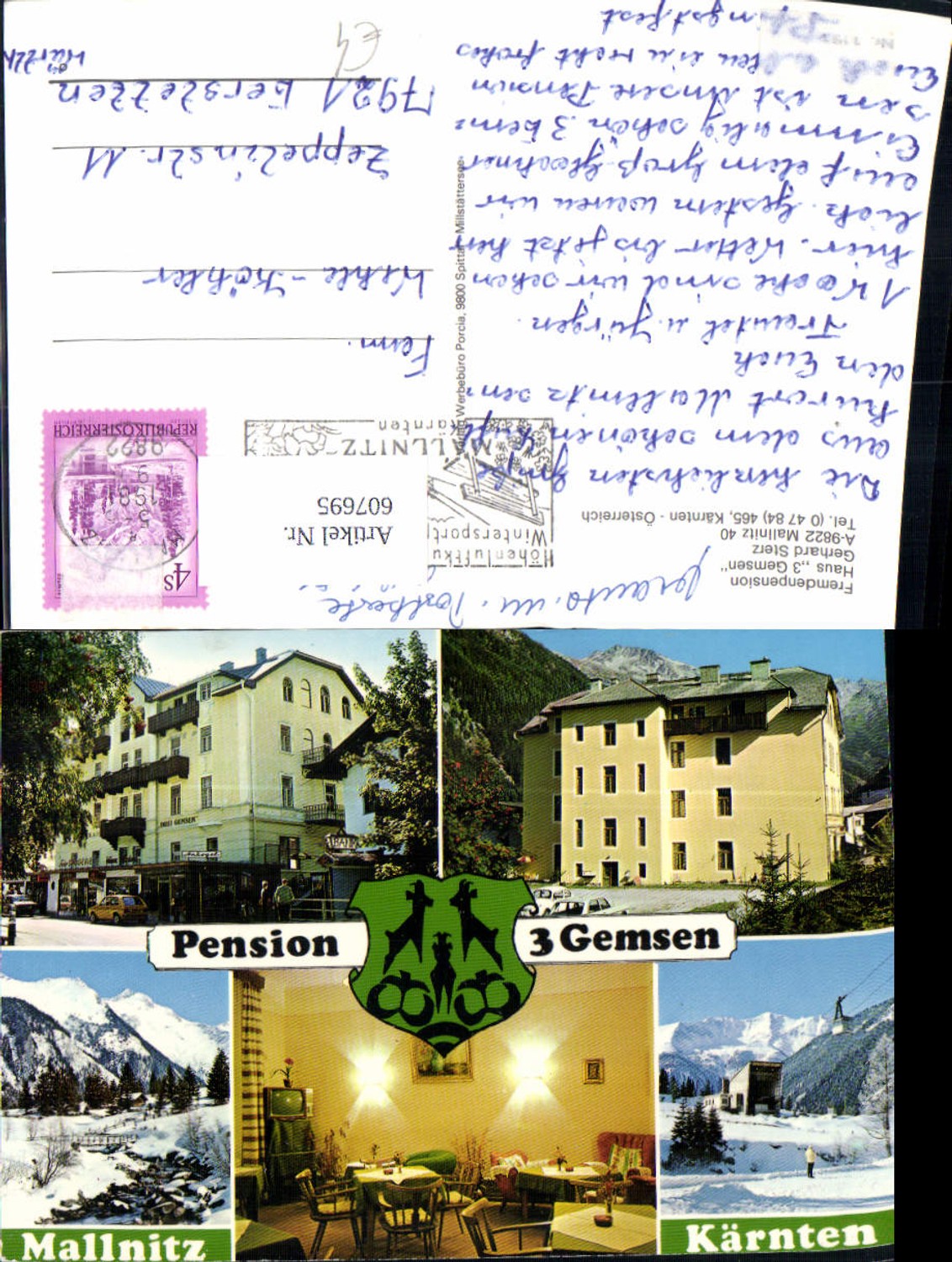 607695,Mehrbild Ak Mallnitz Fremdenpension Haus 3 Gemsen