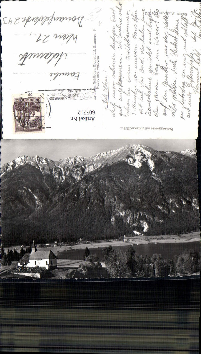 607712,Presseggersee m. Spitzegel Hermagor-Pressegger See