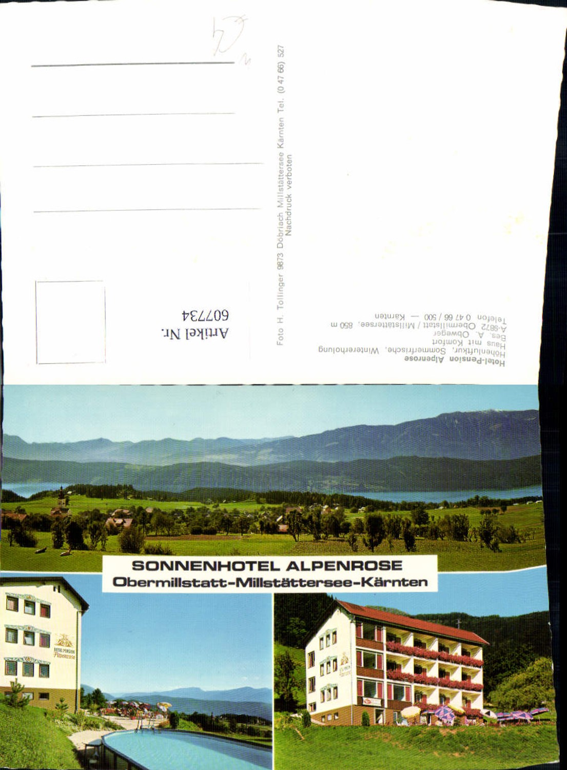 607734,Mehrbild Ak Obermillstatt Millstättersee Hotel Pension Alpenrose Millstatt am See