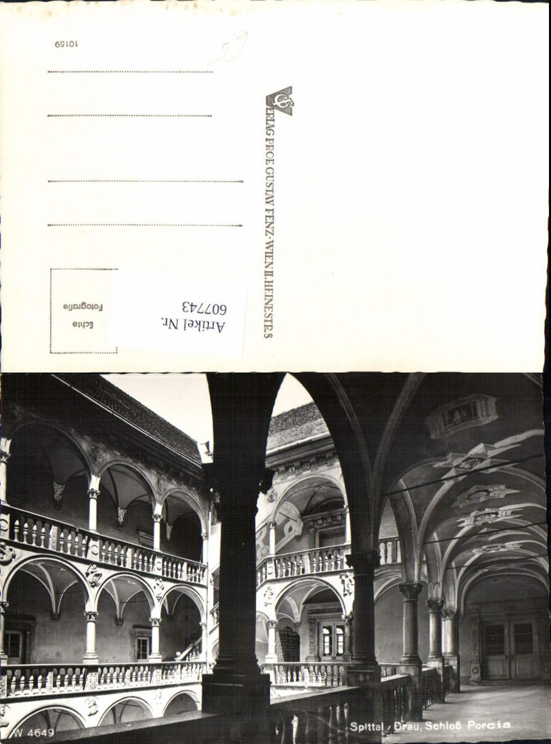 607743,Foto Ak Spittal a. d. Drau Schloss Porcia Arkaden