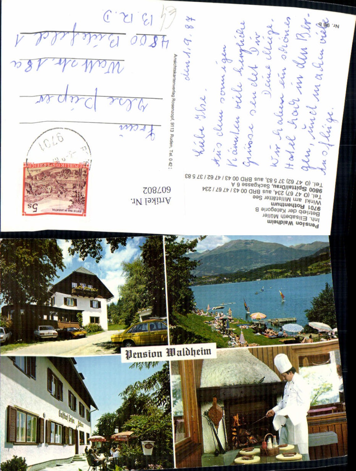 607802,Mehrbild Ak Rothenthurn Winkl a. Millstätter See Pension Waldheim
