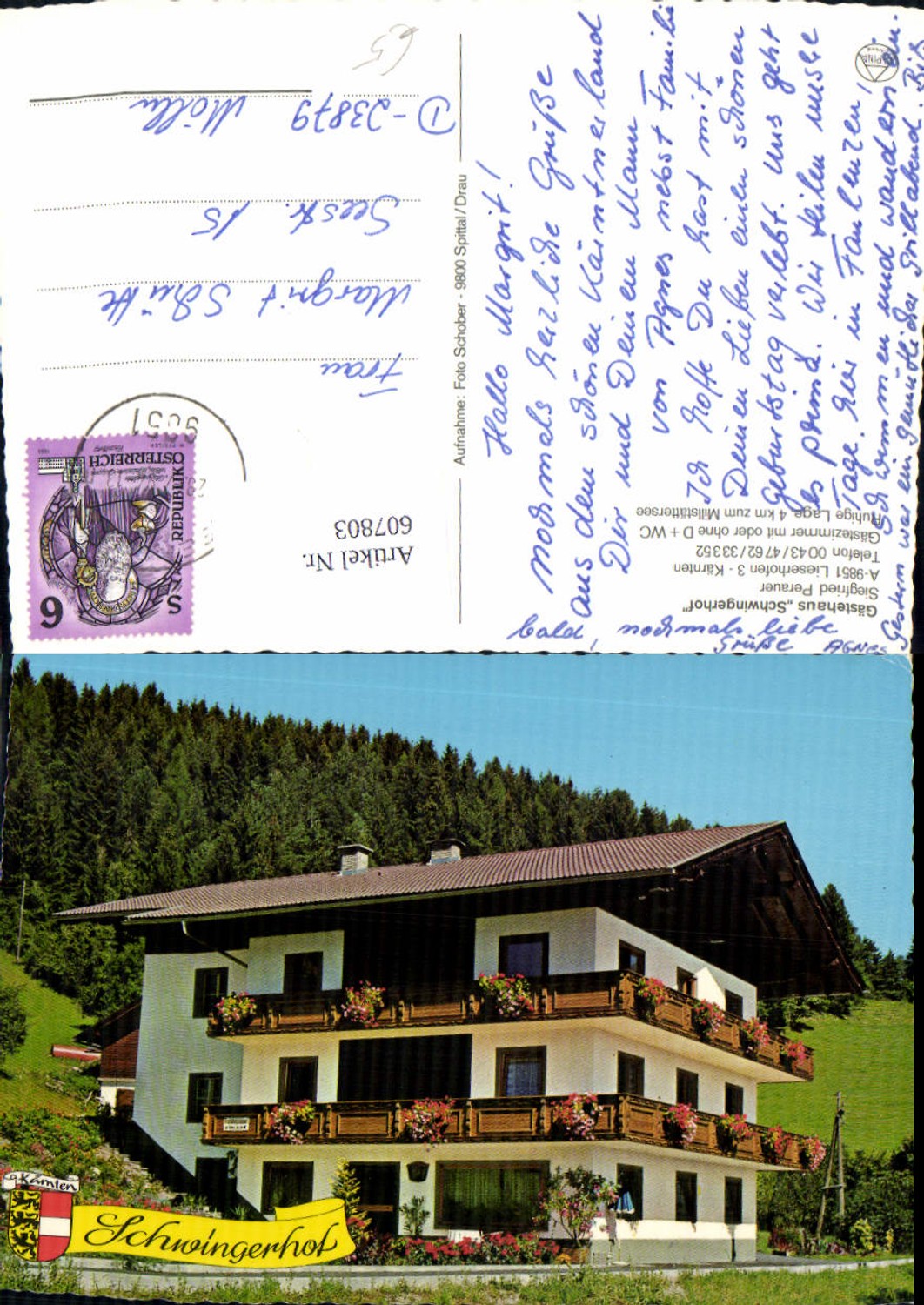 607803,Mehrbild Ak Lieserhofen Gästehaus Schwingerhof