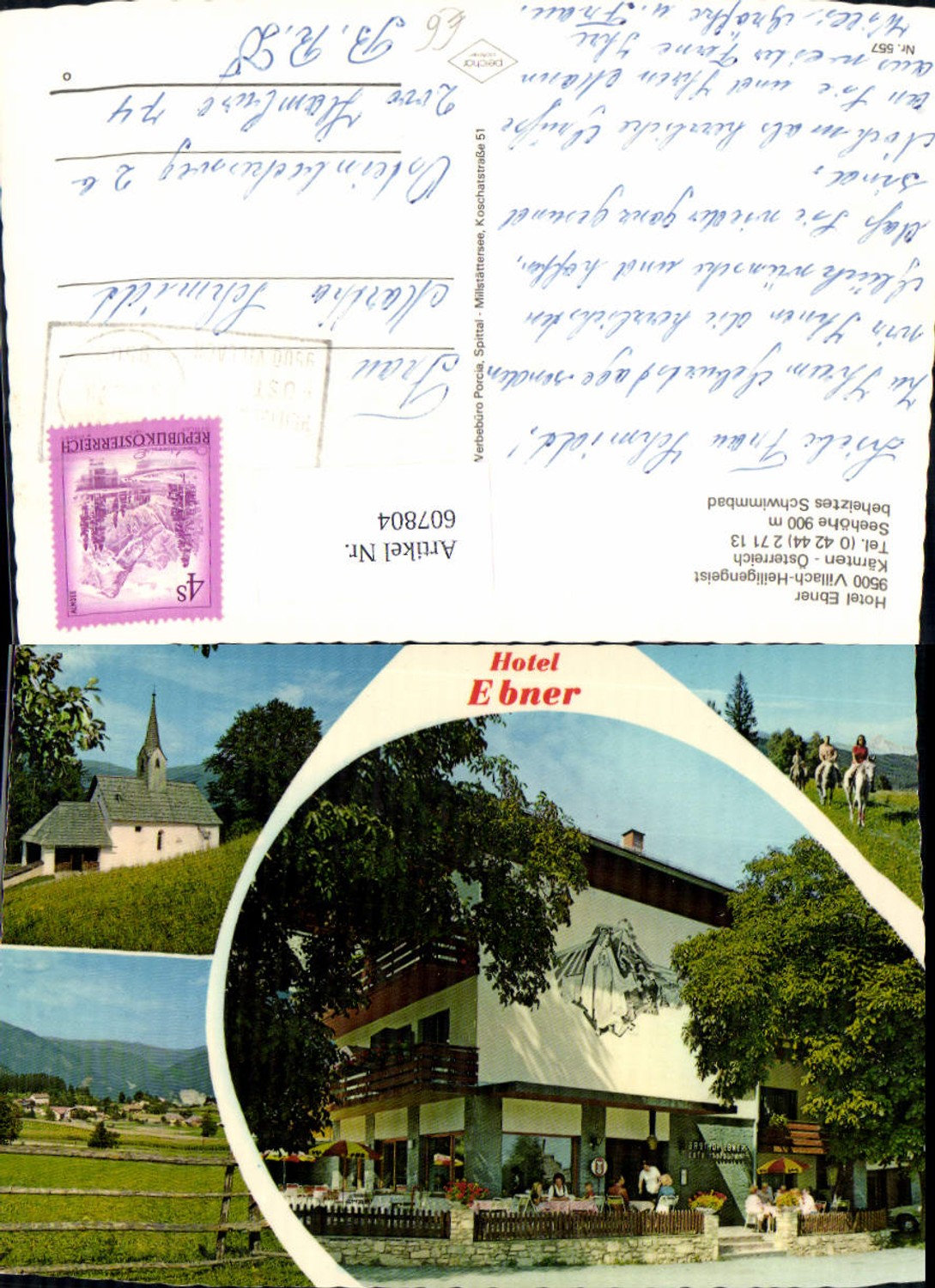 607804,Mehrbild Ak Villach Heiligengeist Hotel Ebner