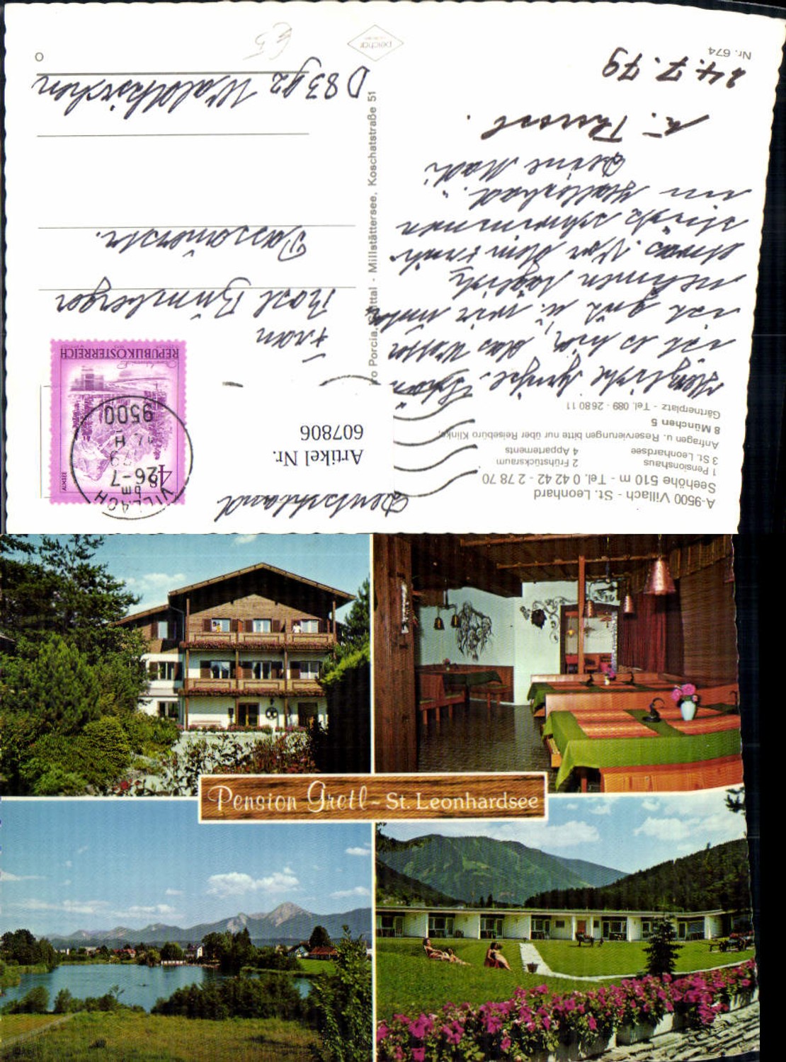 607806,Mehrbild Ak Villach St Leonhard Pension Gretl