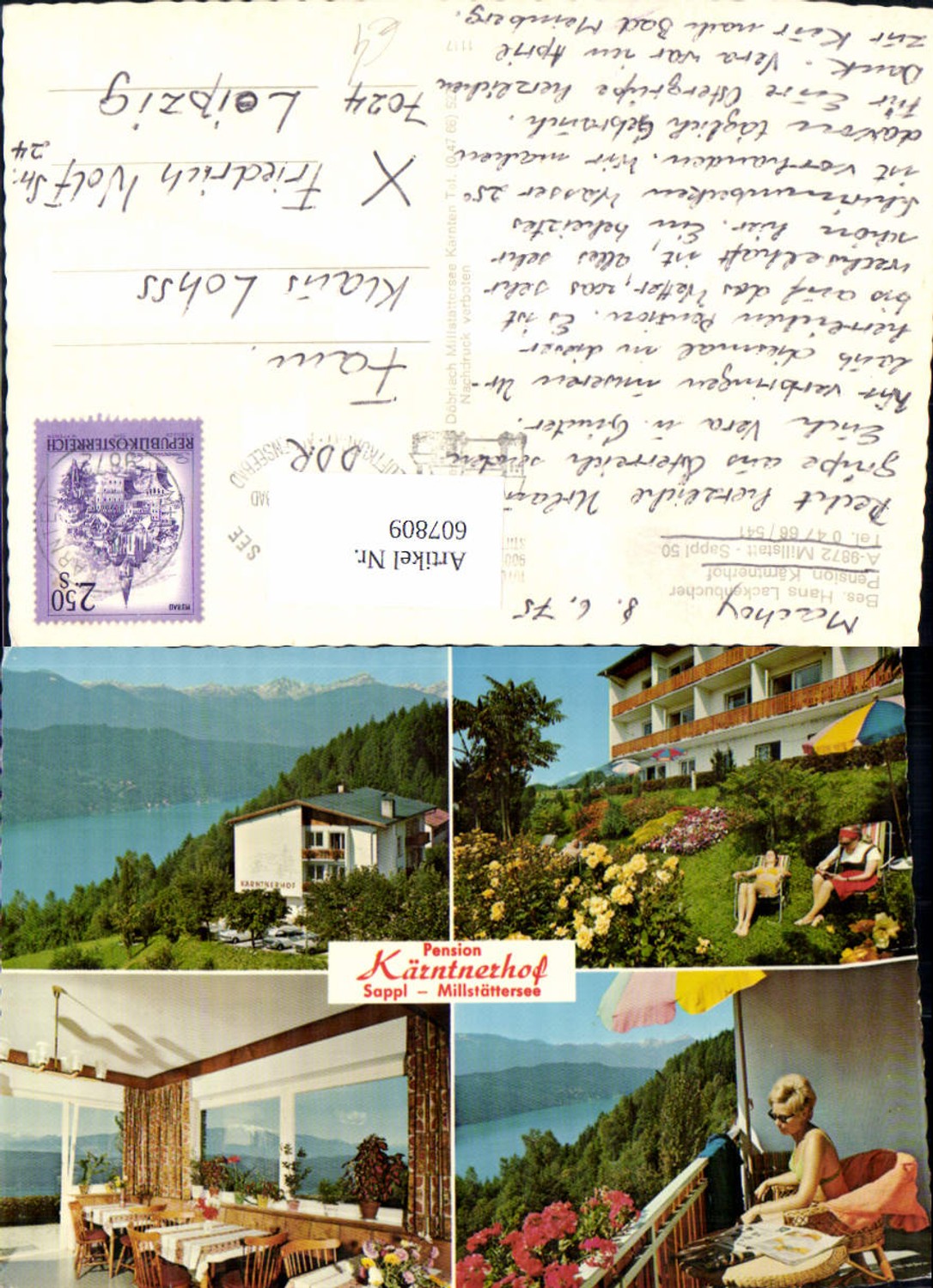 607809,Mehrbild Ak Millstatt a. See Pension Kärntnerhof Sappl