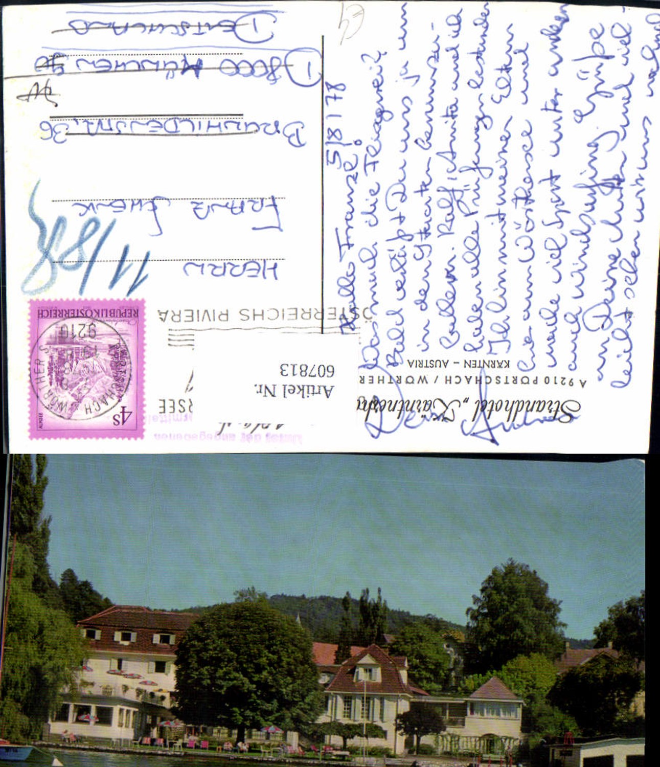 607813,Pörtschach Wörthersee Strandhotel Kärntnerhof