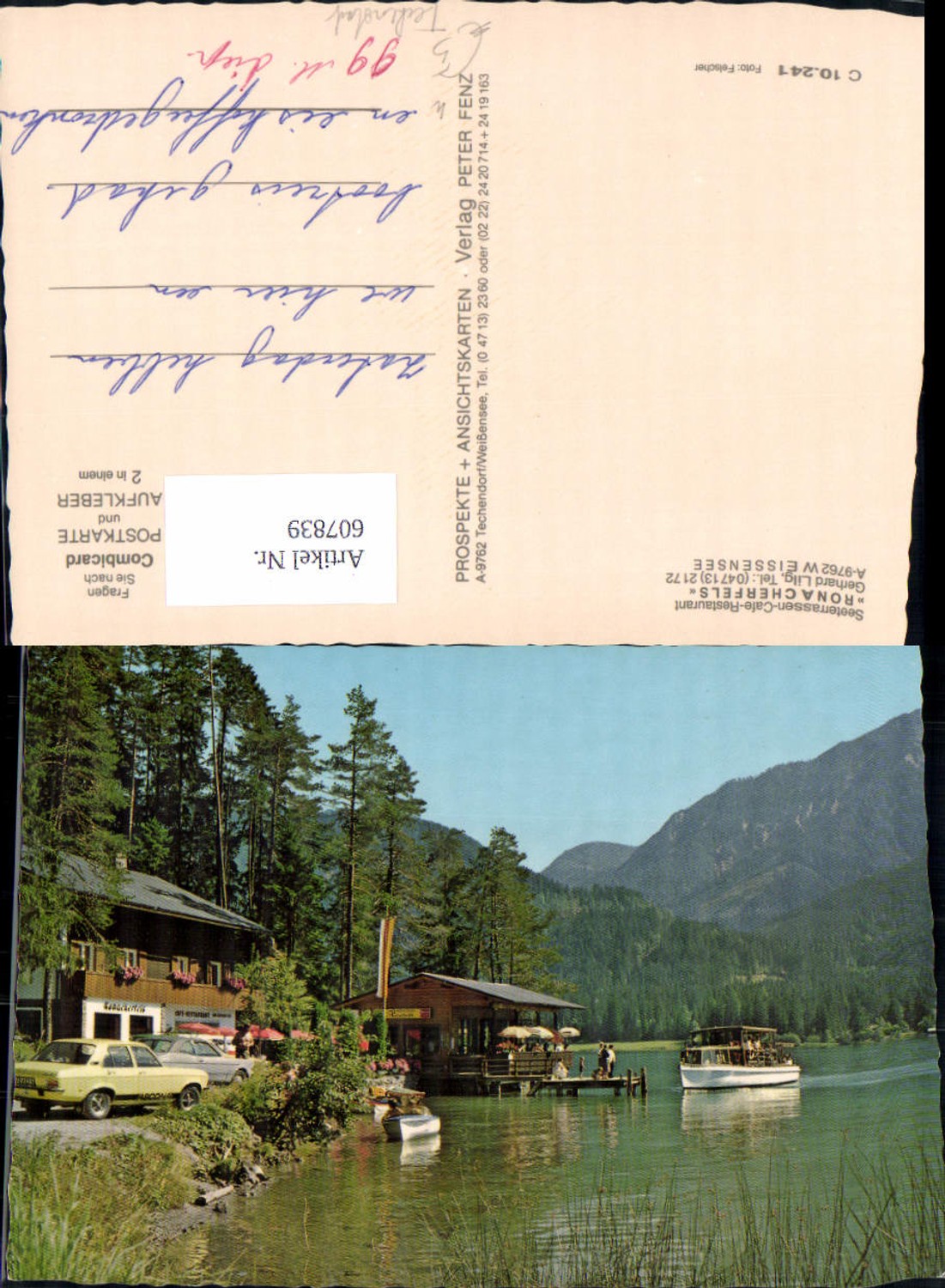 607839,Weissensee Weißensee Techendorf Ronacherfels Cafe Restaurant Schiff