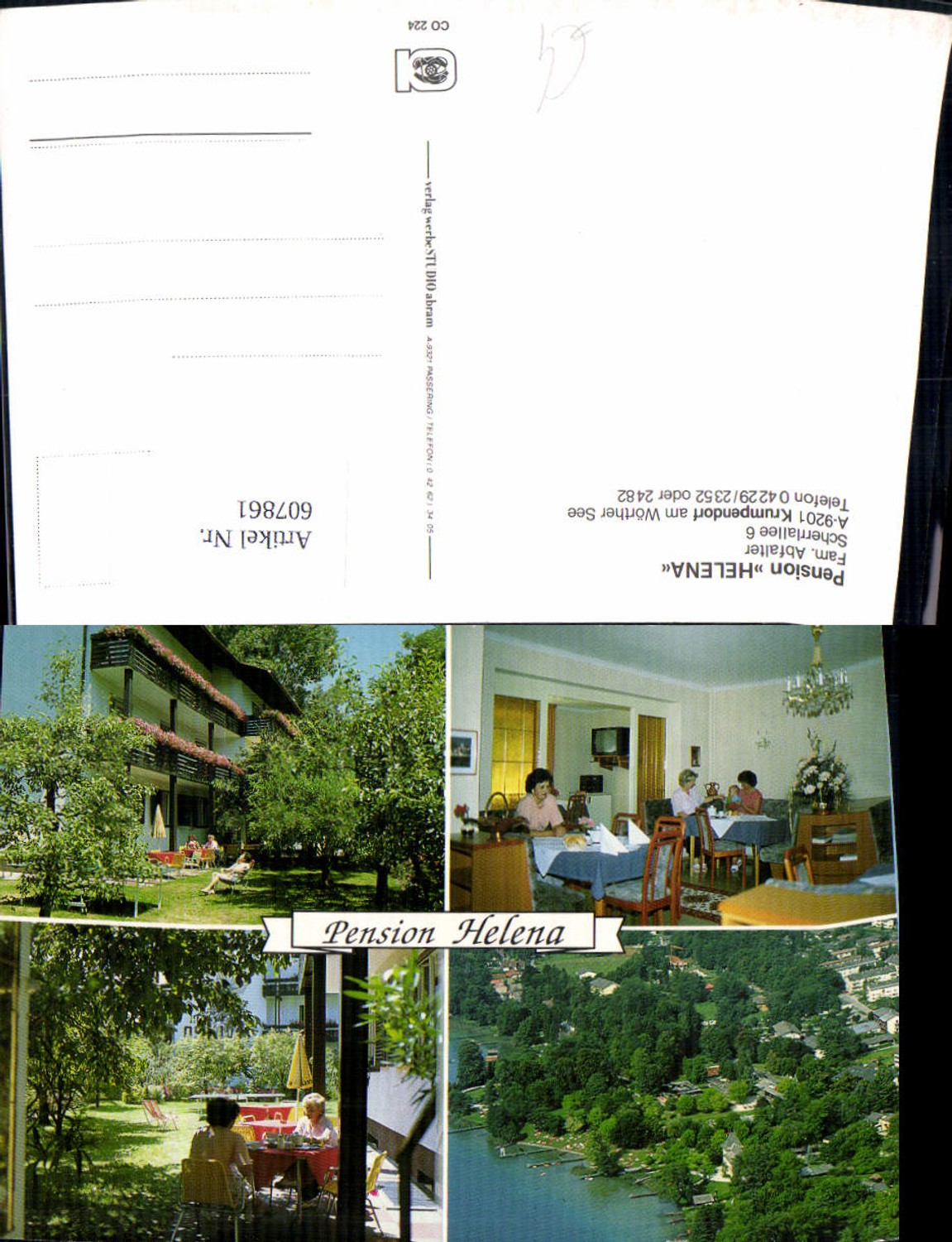 607861,Mehrbild Ak Krumpendorf a. Wörther See Pension Helena