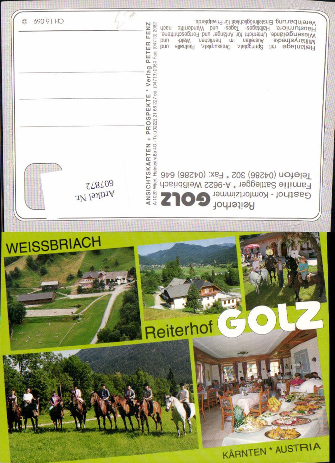 607872, Multi-image Ak Weißbriach Reiterhof Golz Riding Horses