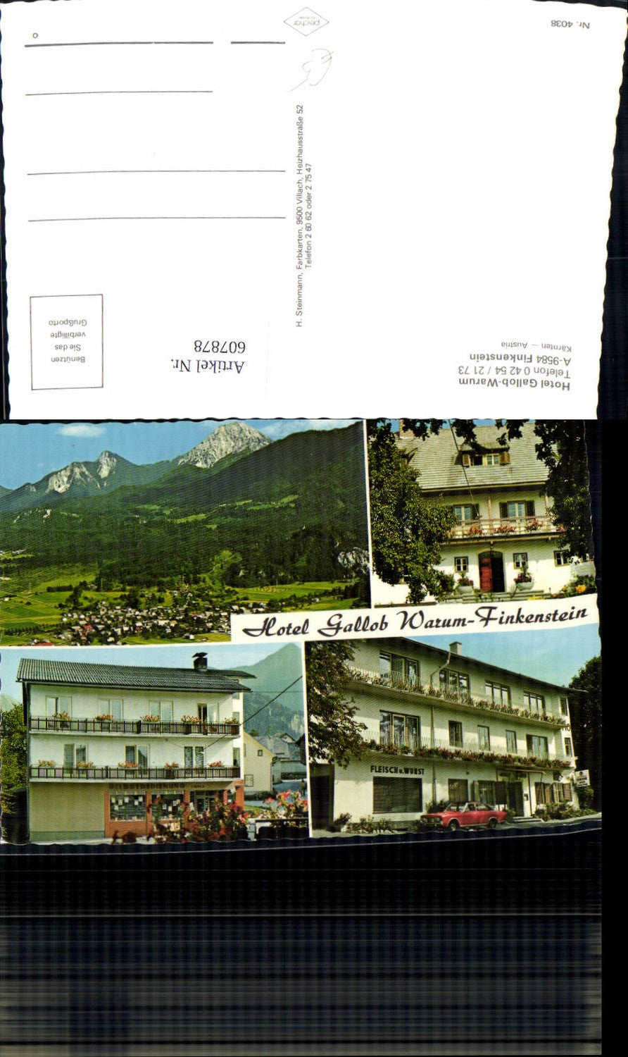 607878,Mehrbild Ak Finkenstein Hotel Gallob-Warum