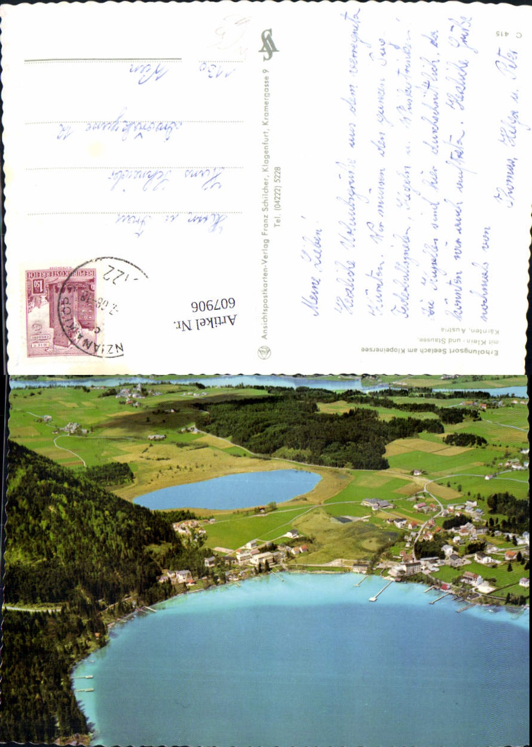 607906, Aerial view of Seelach am Klopeinersee, Sankt Kanzian am Klopeiner See