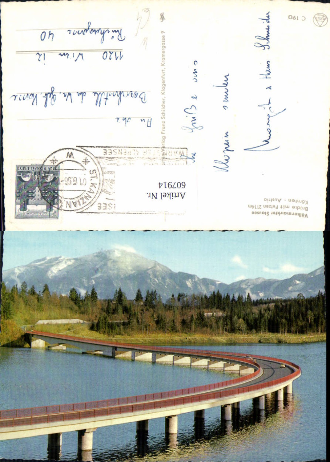 607914,Völkermarkt Völkermarkter Stausee Brücke m. Petzen