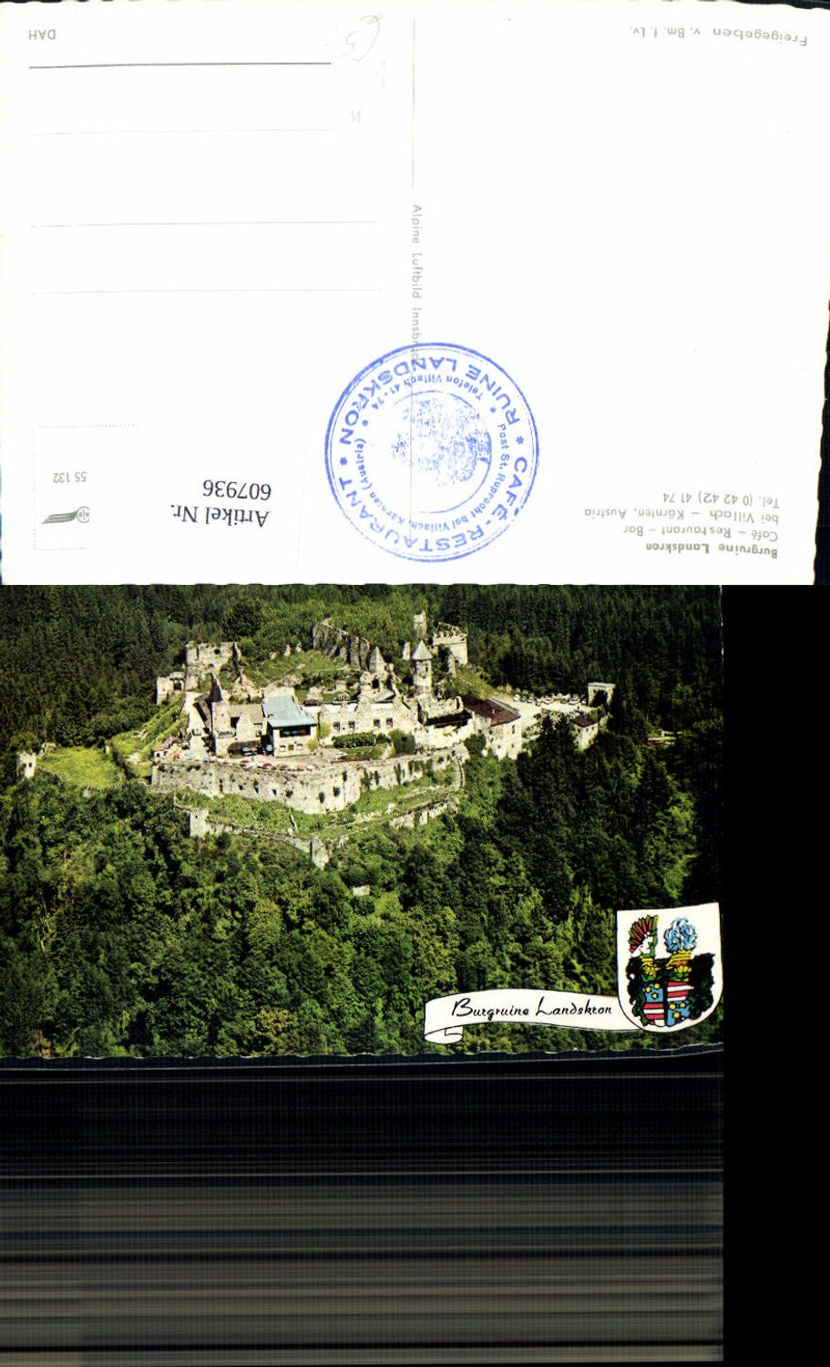 607936,Burgruine Landskron b. Villach pub Alpine Luftbild FÖ 55132