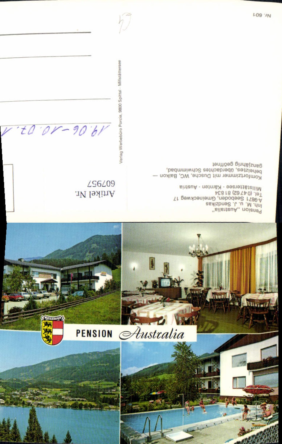 607957,Mehrbild Ak Seeboden Millstättersee Pension Australia Schwimmbad